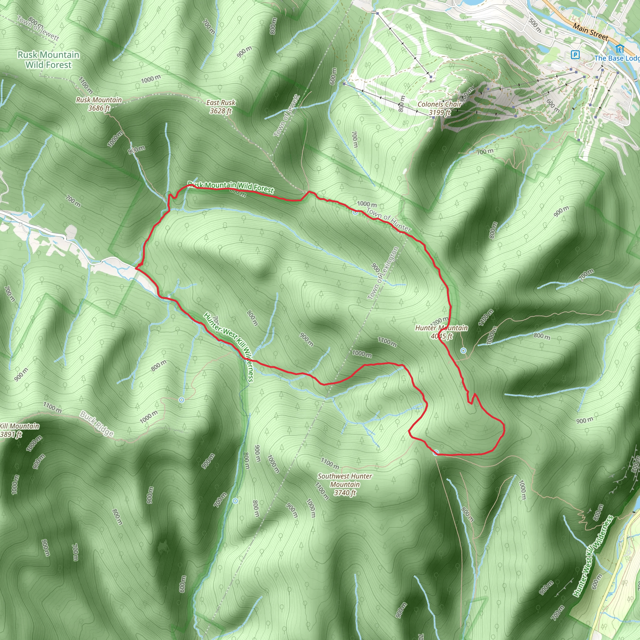 Hunter Mountain via Spruceton Trail and Devils Path mobile static map