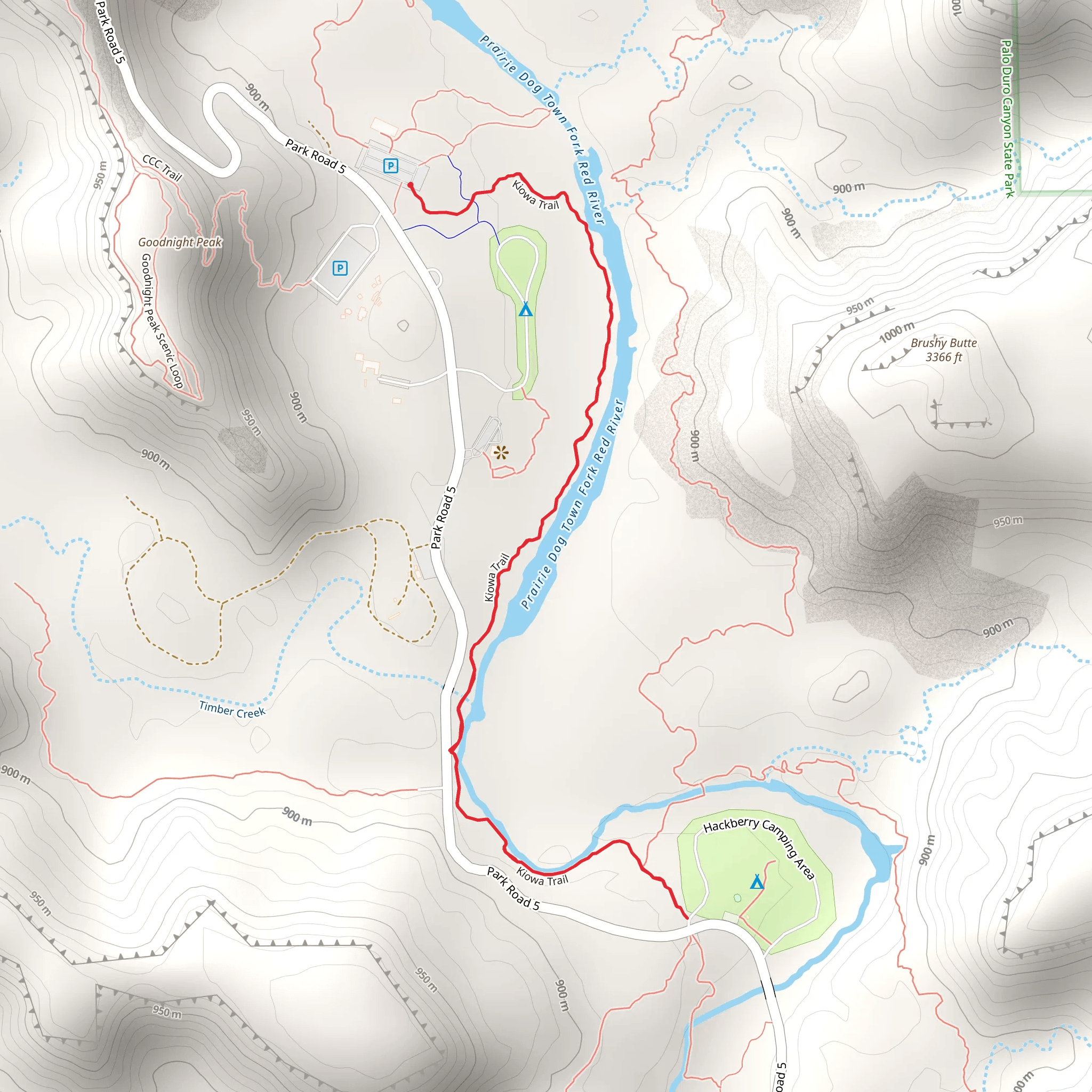 Kiowa Trail mobile static map
