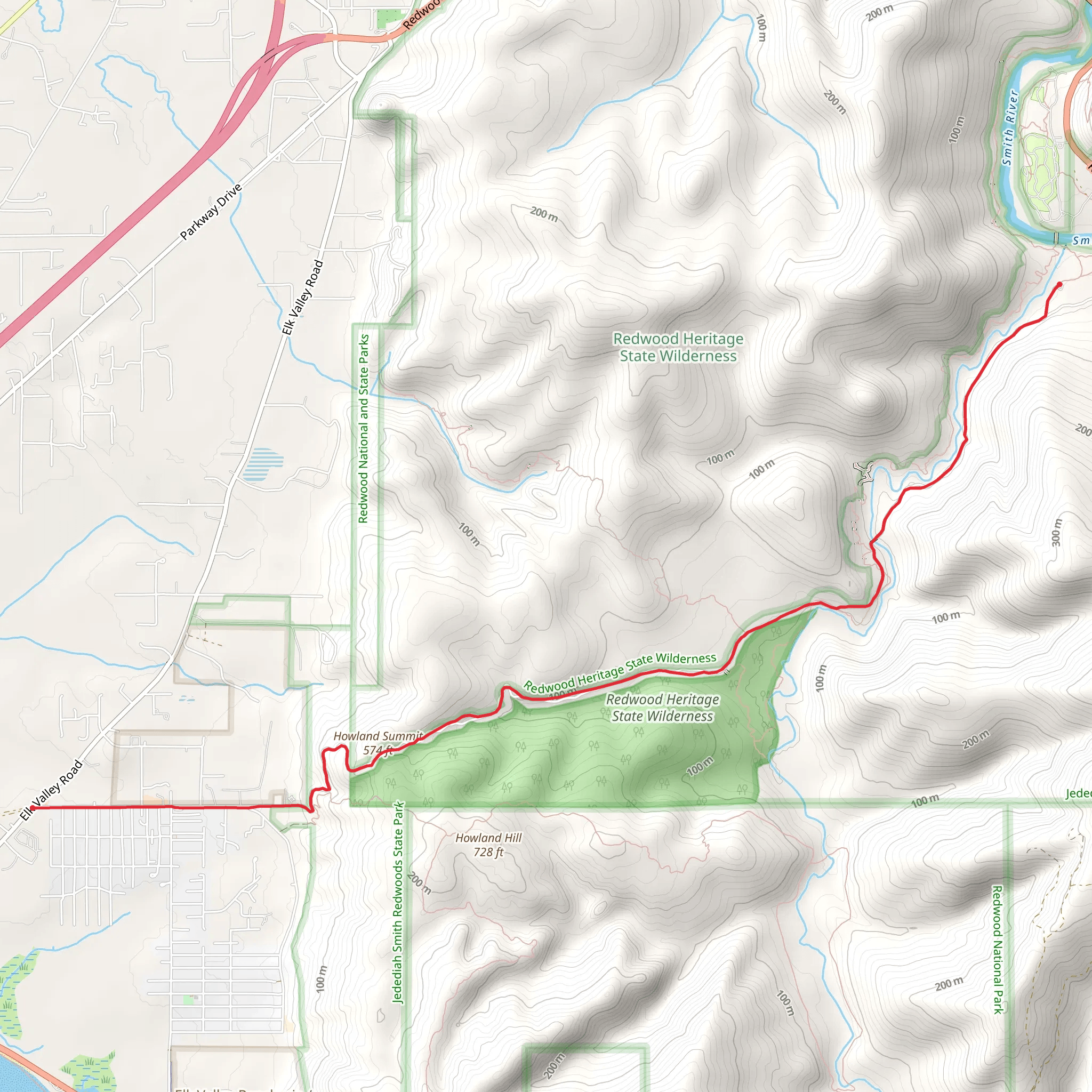 Howland Hill Road Walk mobile static map