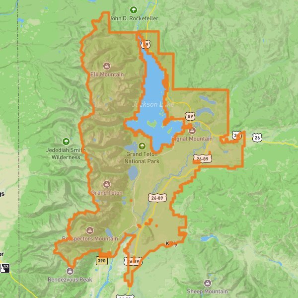 Grand Teton National Park mobile static map