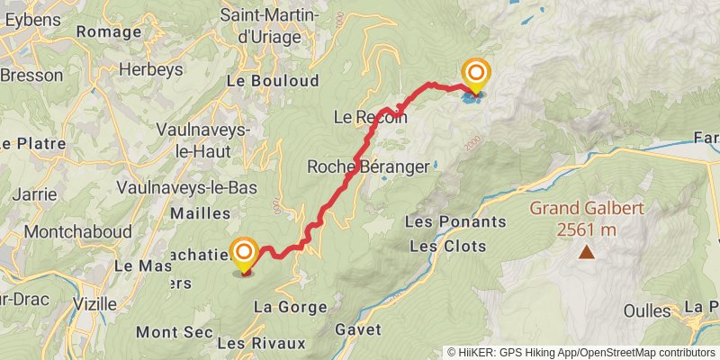 GR 738 - Haute Traversée de Belledonne stage 2 Map