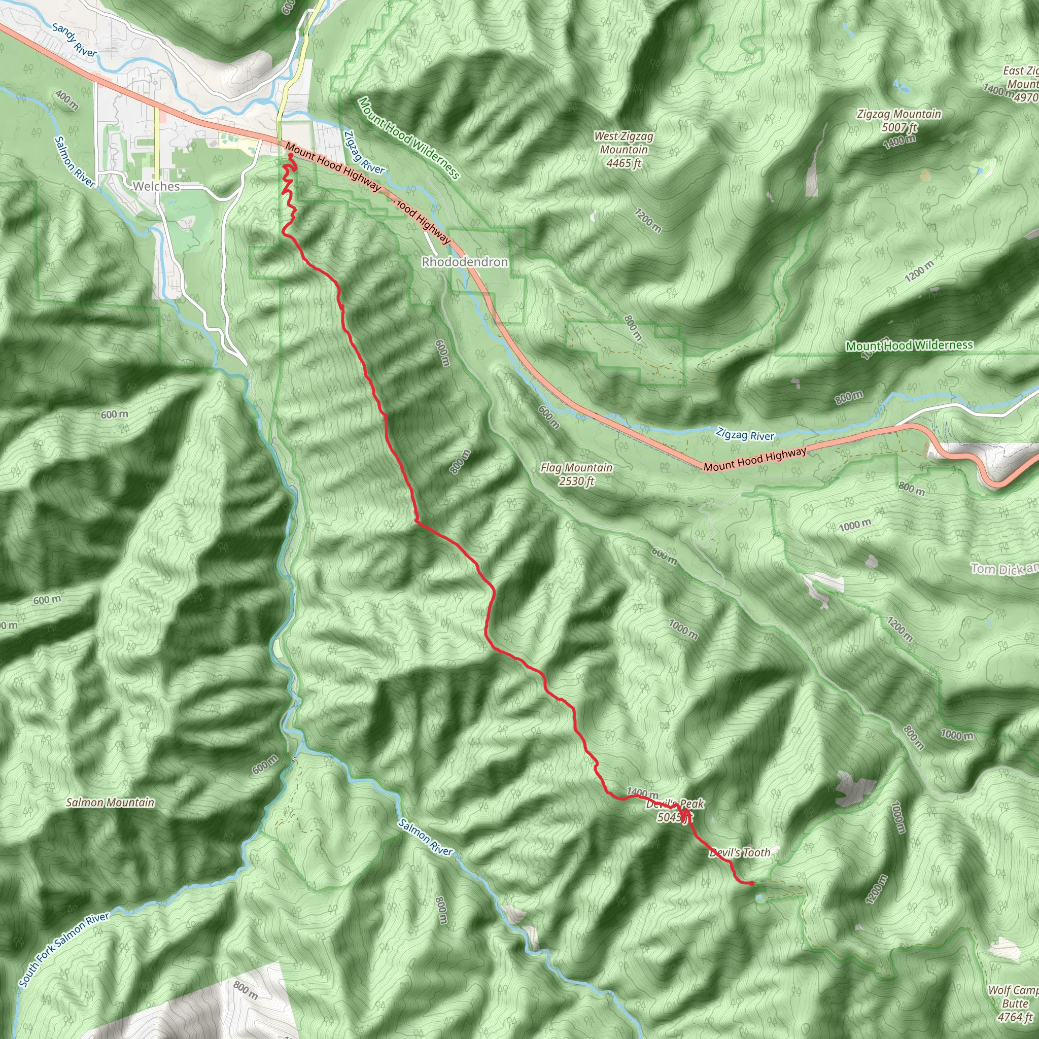 Hunchback Trail mobile static map