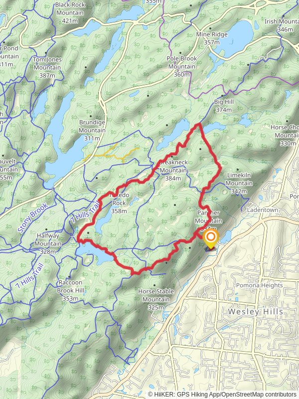 Tuxedo Rock, Breakneck Mountain and Panther Mountain Loop mobile static map