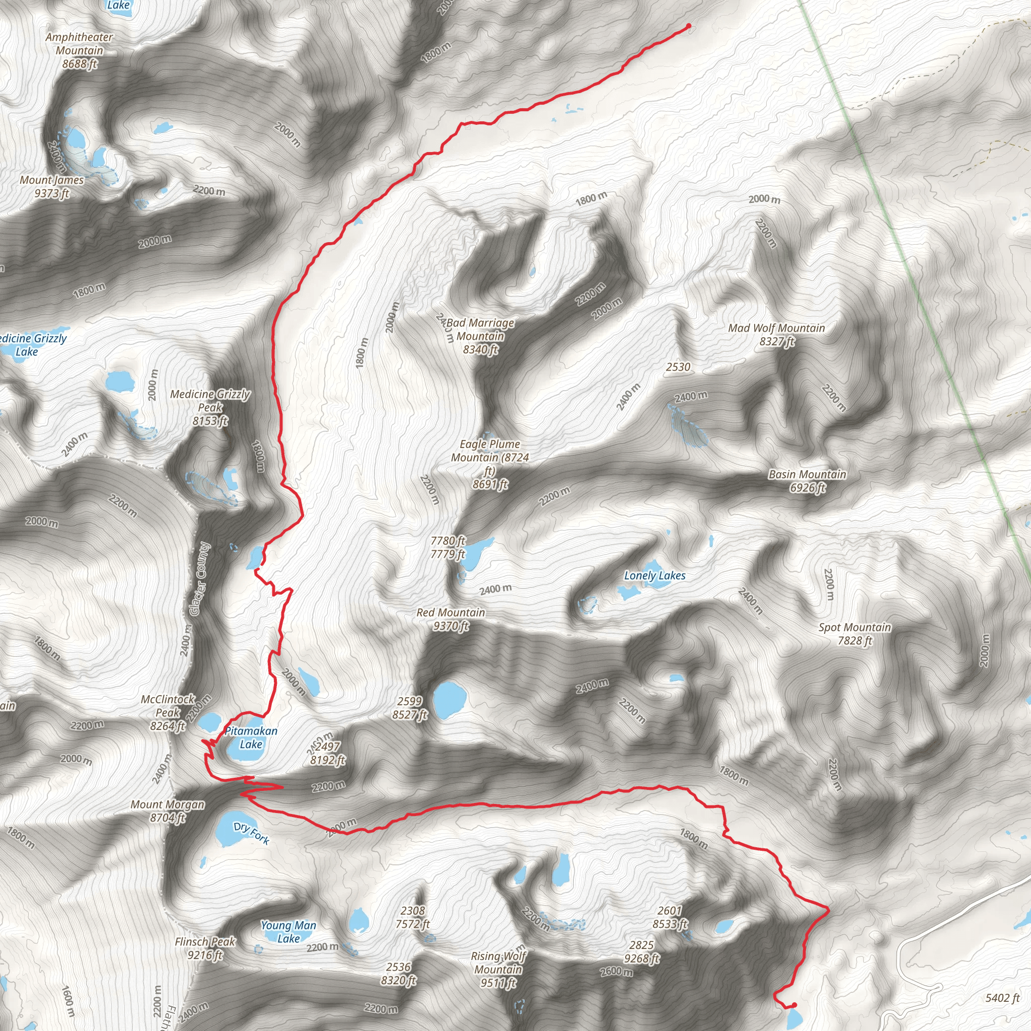 Pitamakan Pass Trail mobile static map