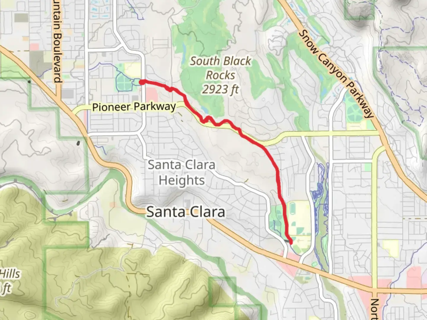 An image depicting the trail Lava Flow Trail Out and Back and its surrounding area.