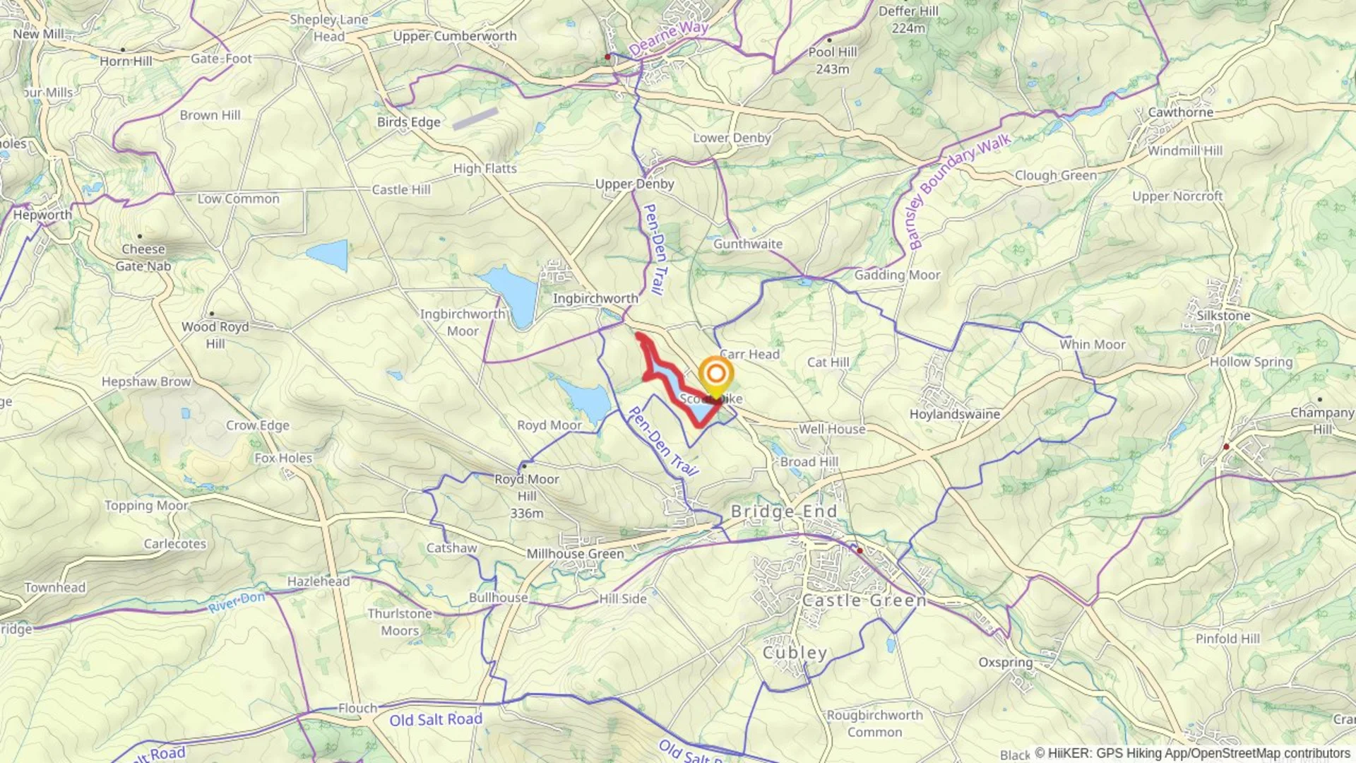 An image depicting the trail Scout Dike Reservoir Loop and its surrounding area.