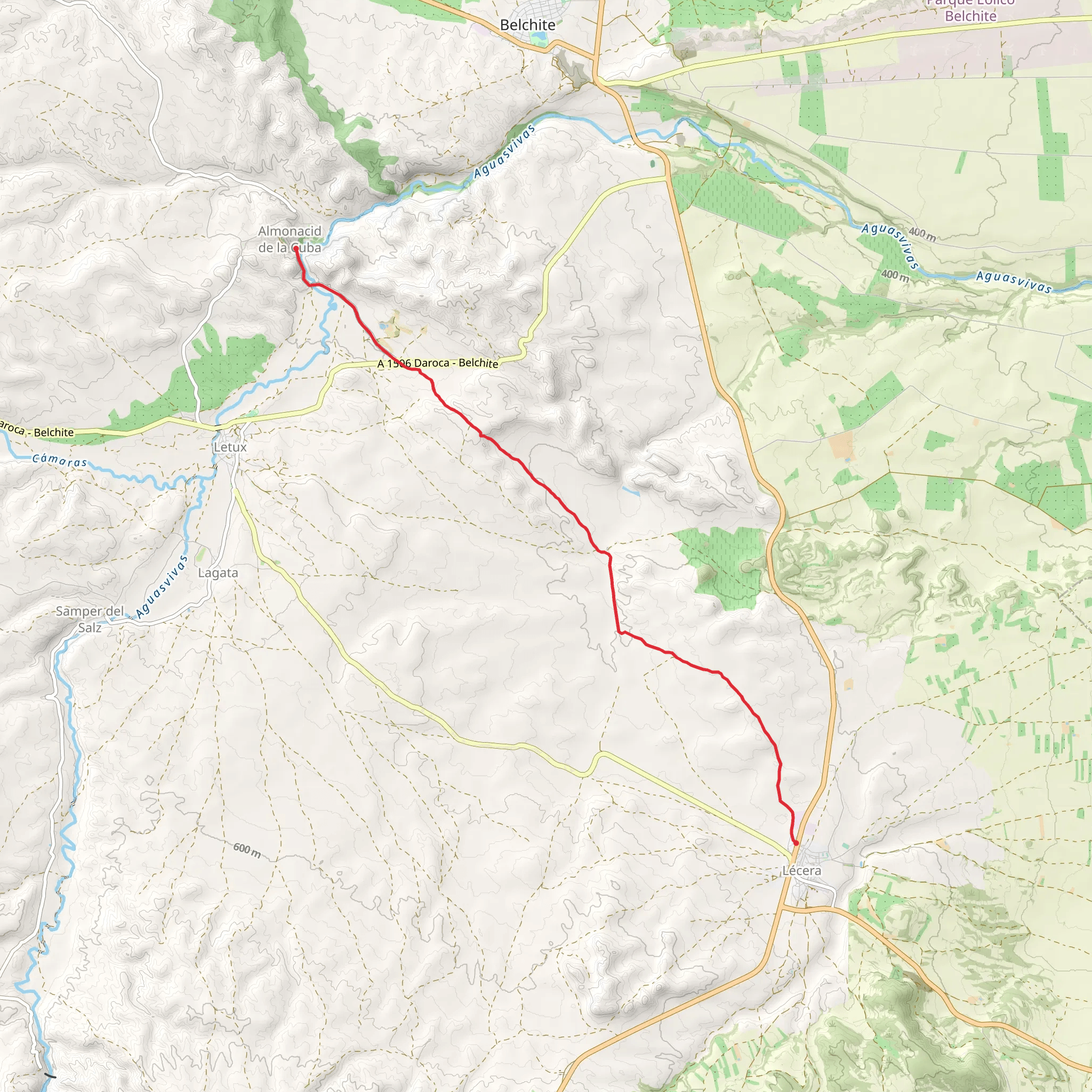 Lécera - Almonacid de la Cuba PR Z 32 mobile static map