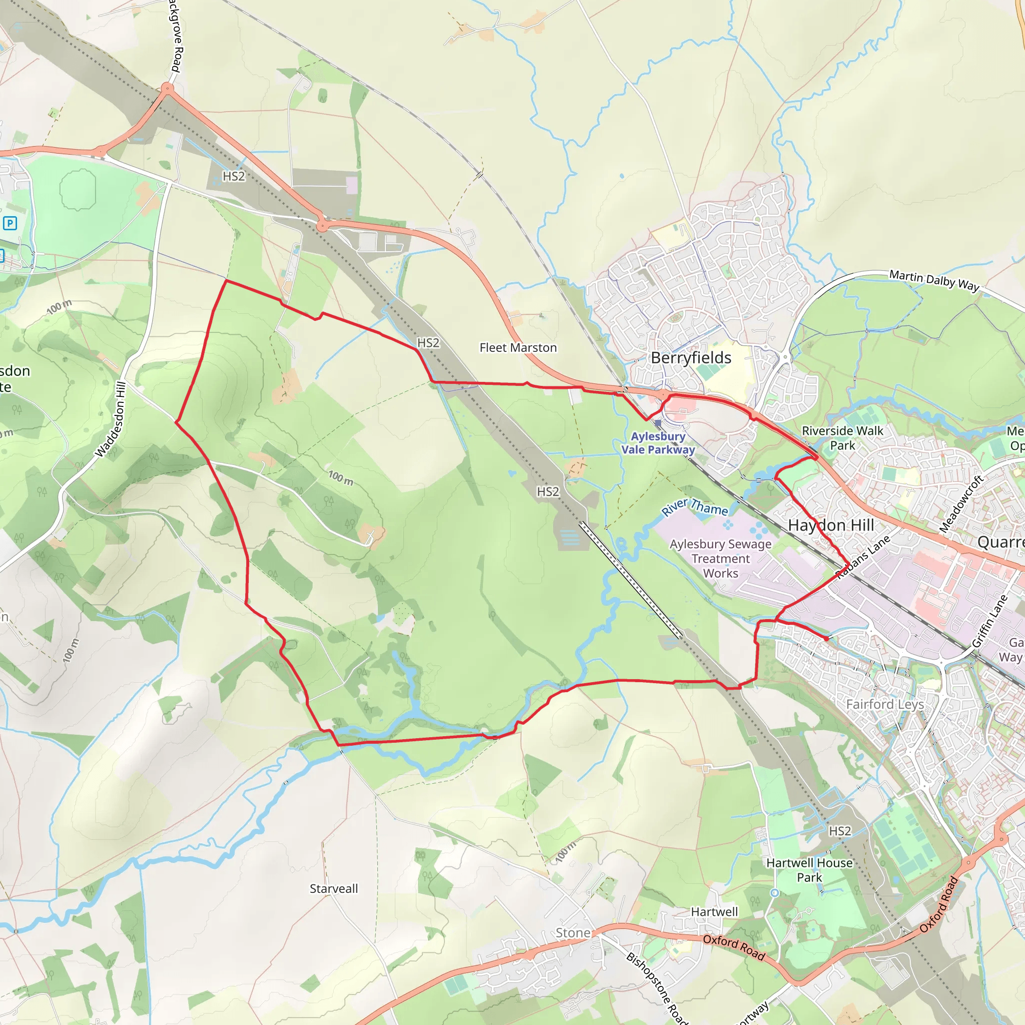 Fairford Leys Loop mobile static map