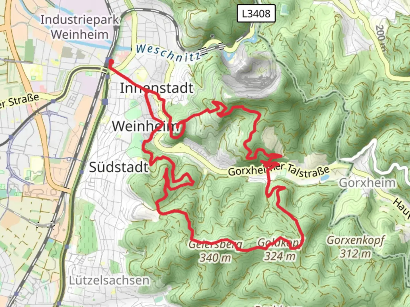 An image depicting the trail Odenwalk and Burgensteig Bergstrasse Loop and its surrounding area.