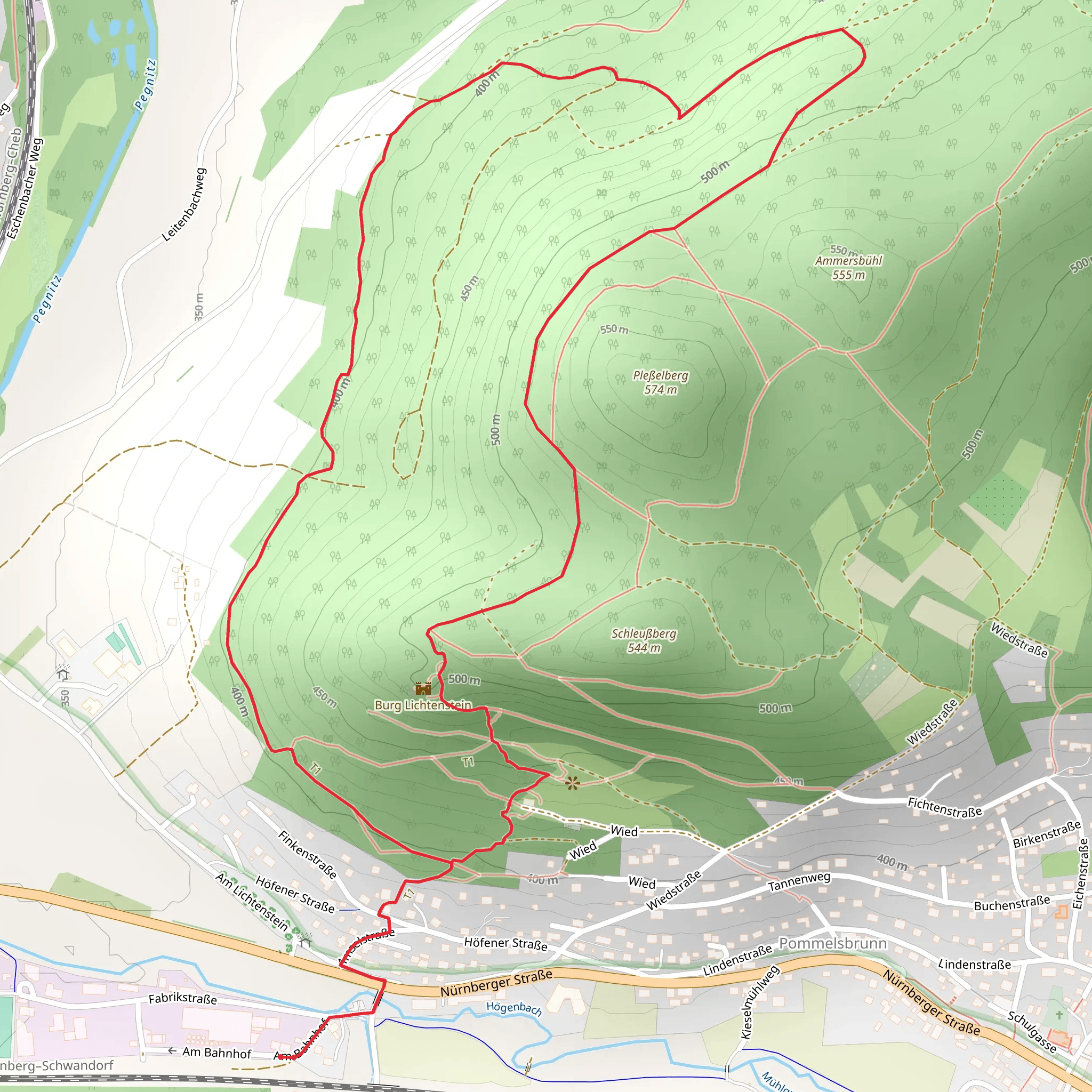 Hersbruck Happurg and Goldene Strasse Teil mobile static map