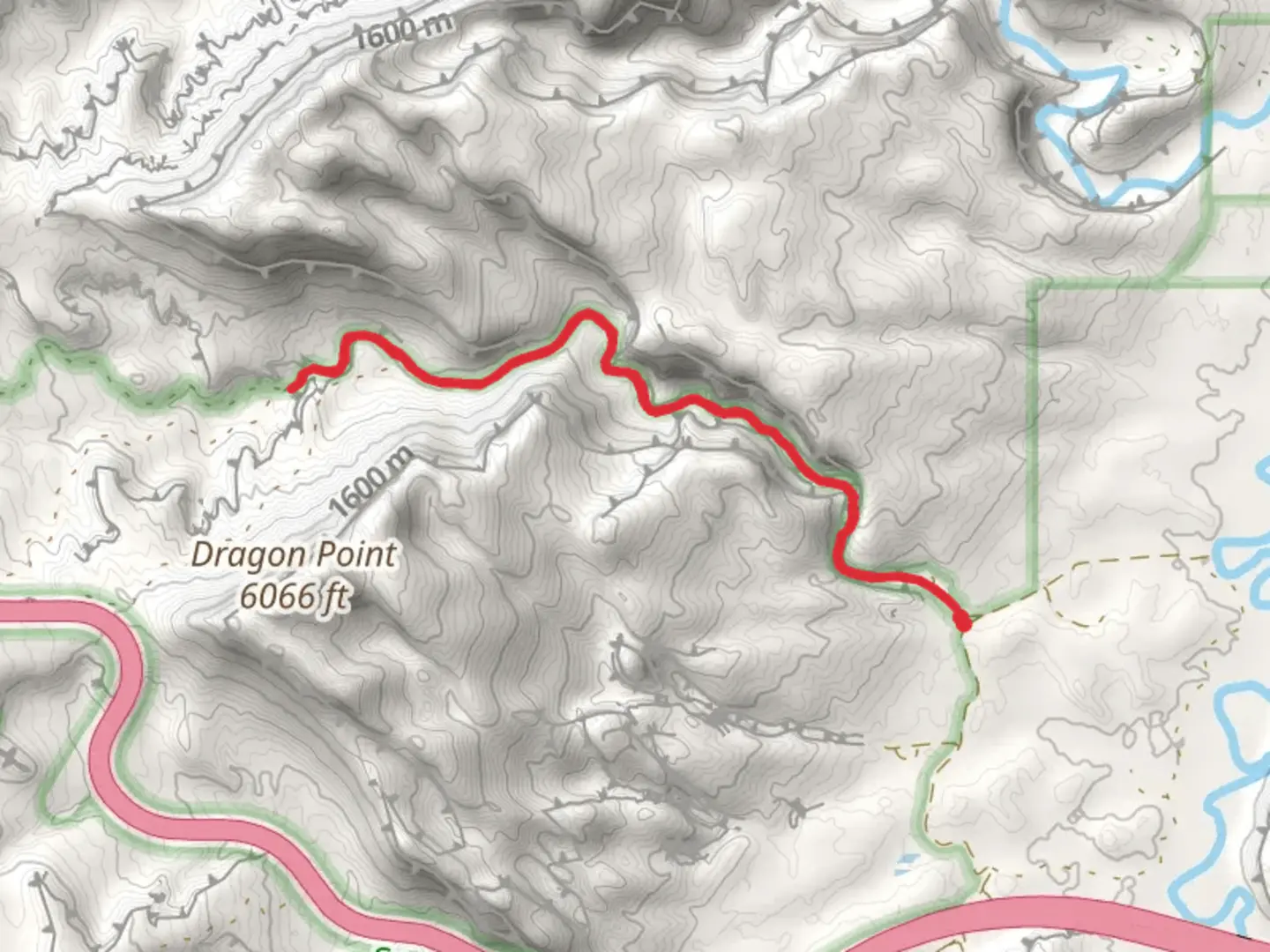An image depicting the trail Walk along Black Dragon Wash and its surrounding area.