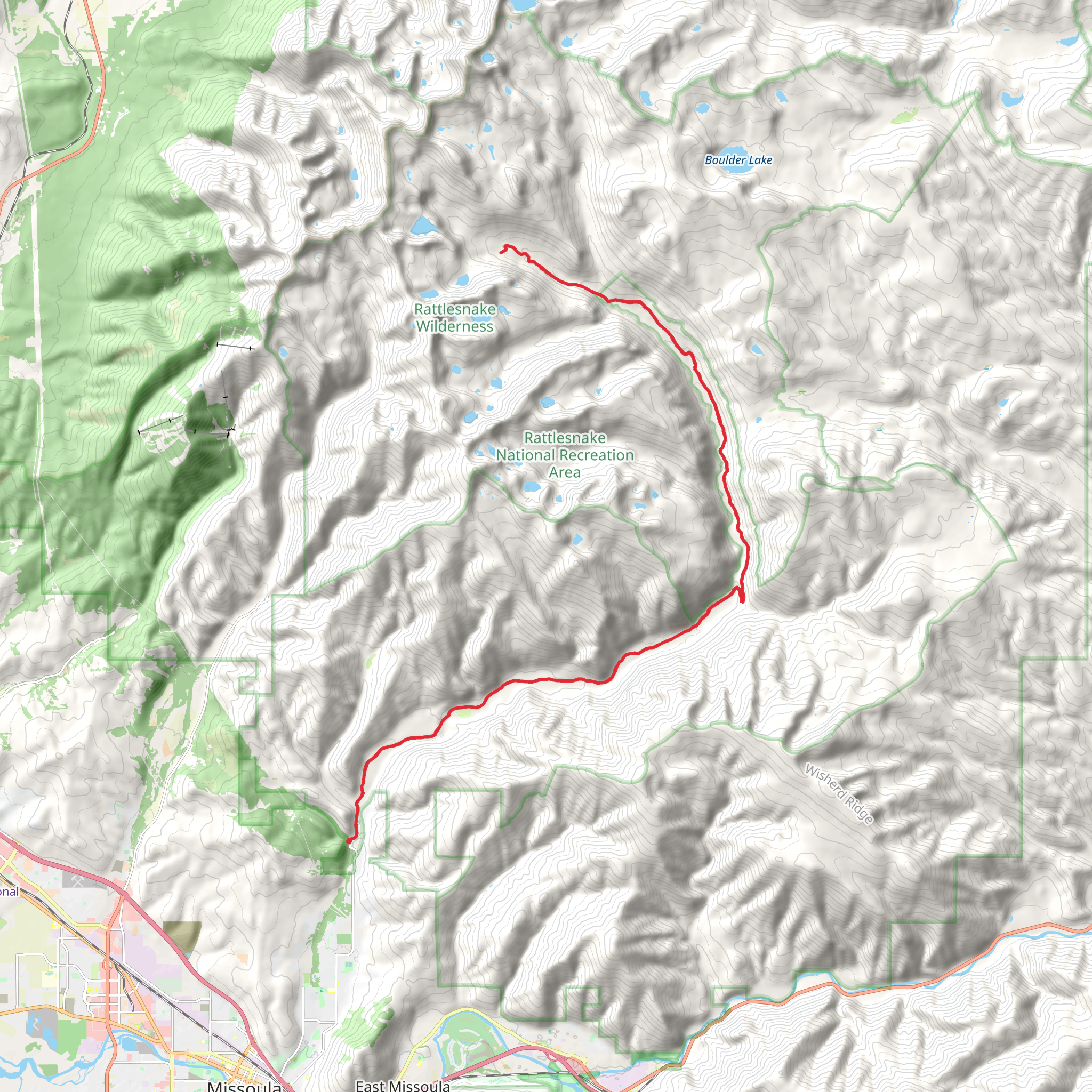 Wrangle Creek via Rattlesnake Trail mobile static map