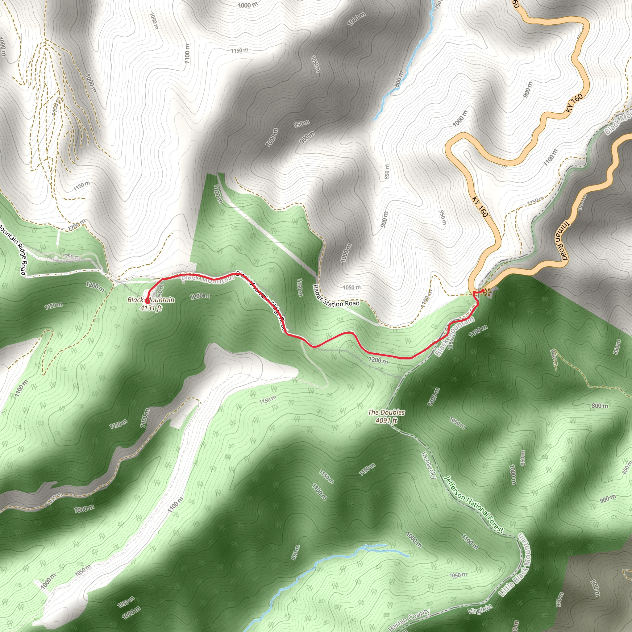 Grassy Gap and Black Mountain mobile static map