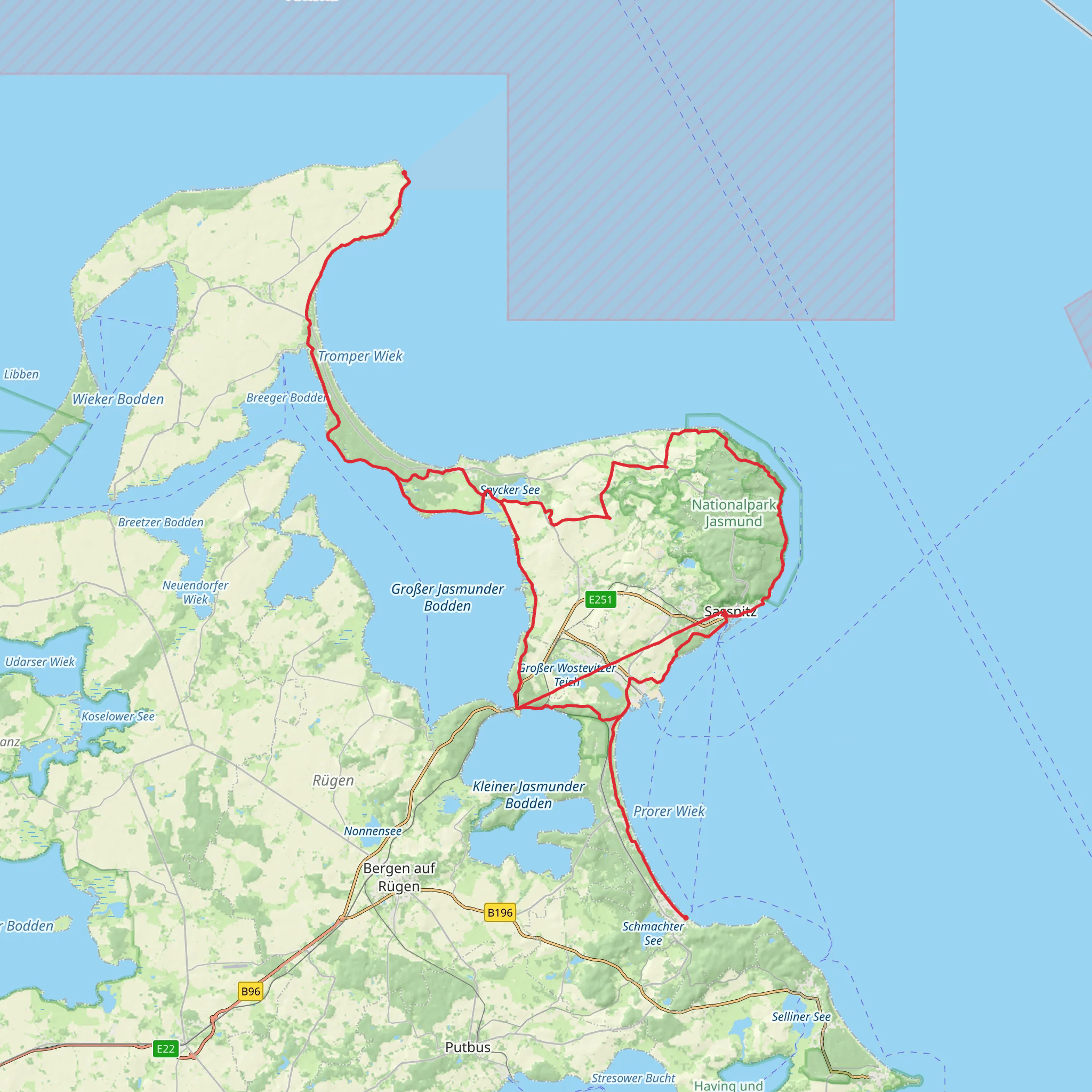 Rügener Küsten Streckentour mobile static map
