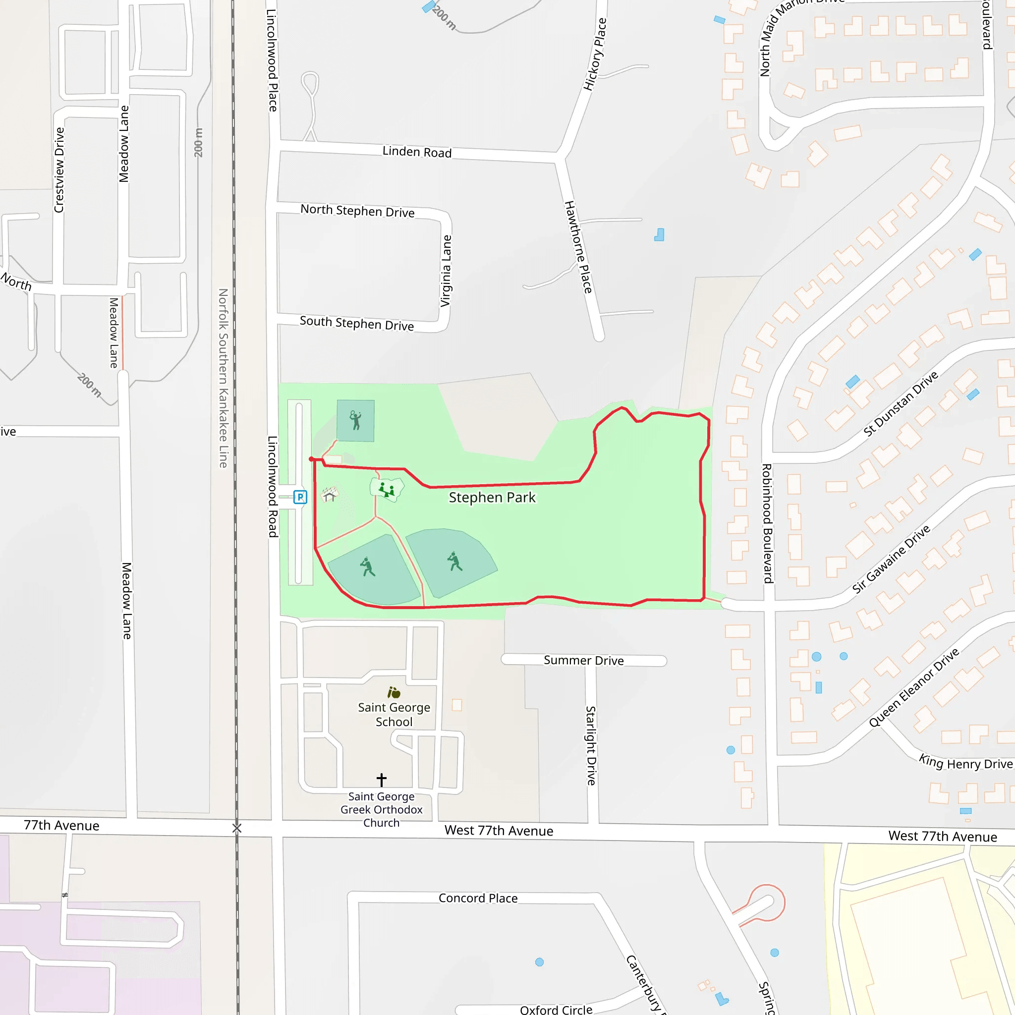 Stephen Park Loop mobile static map