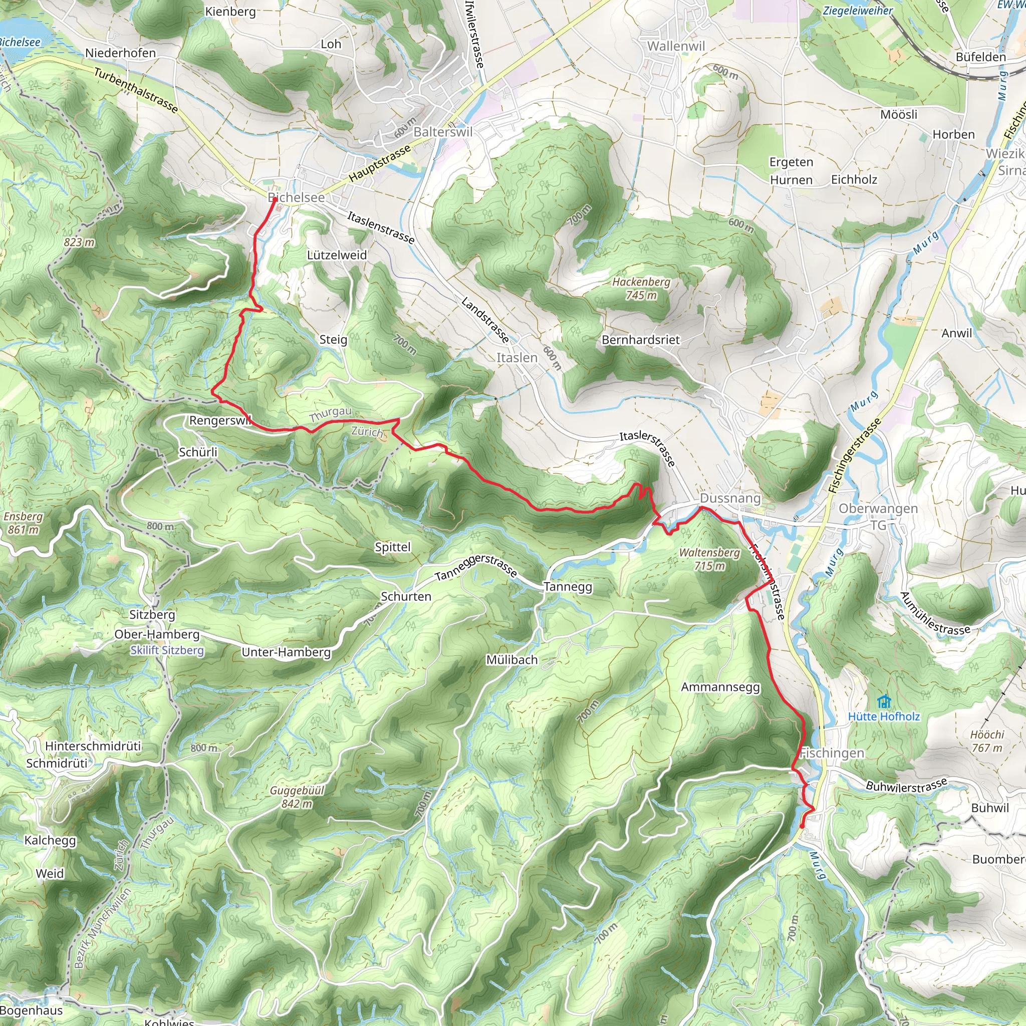 Bichelsee - Fischingen Trail mobile static map