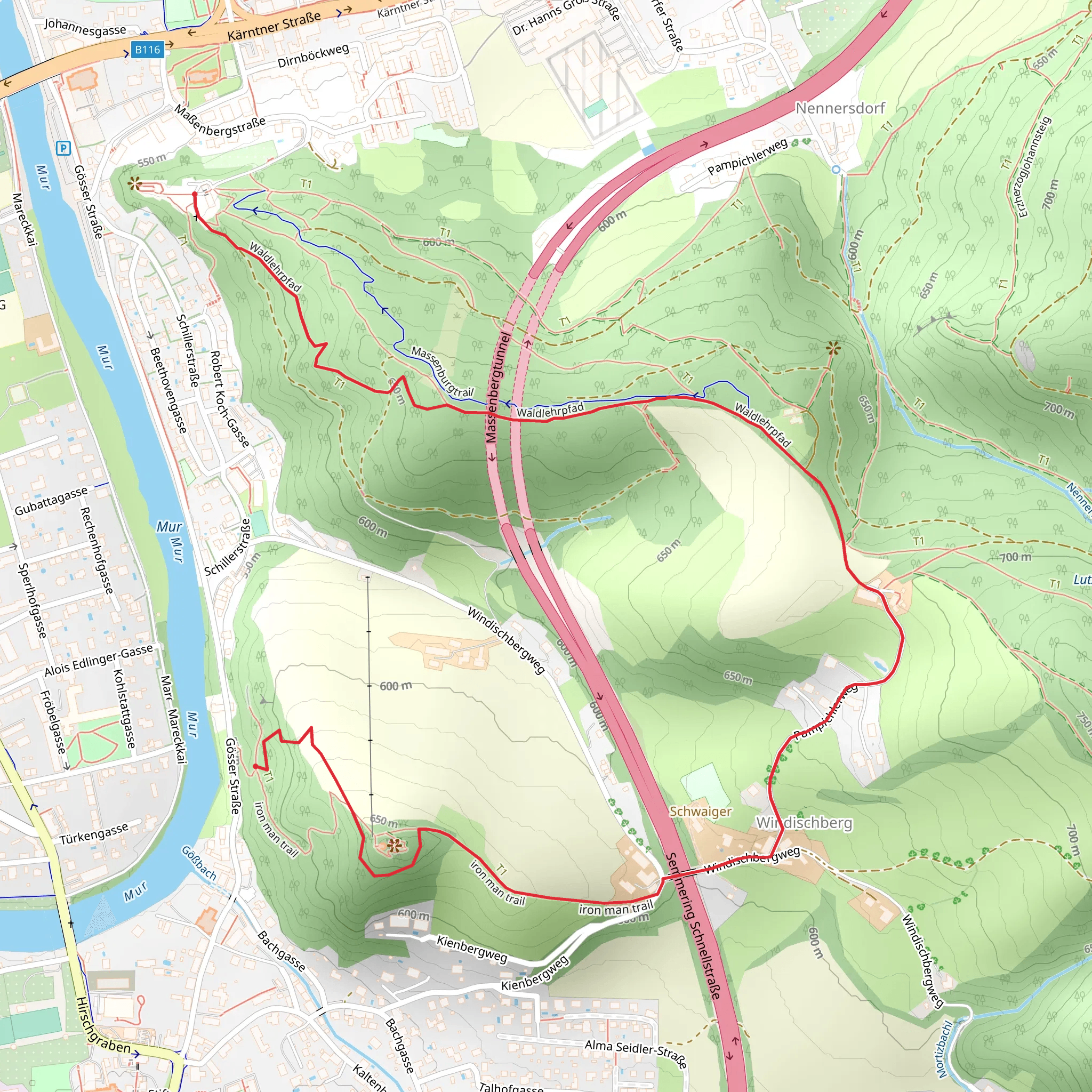 Pampichler - Warte - Kalvarienbergweg mobile static map