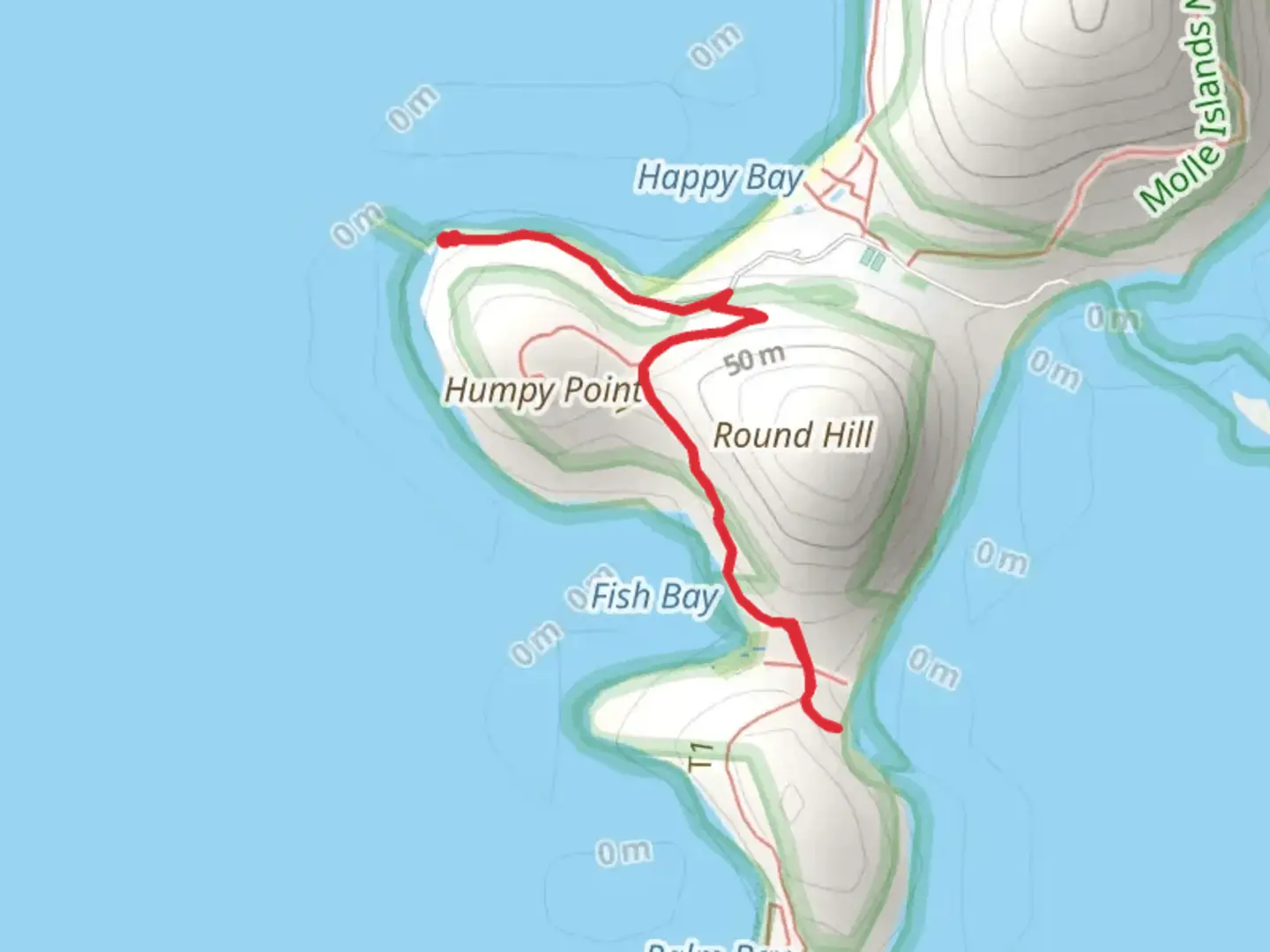An image depicting the trail Pandanus Bay Track and its surrounding area.