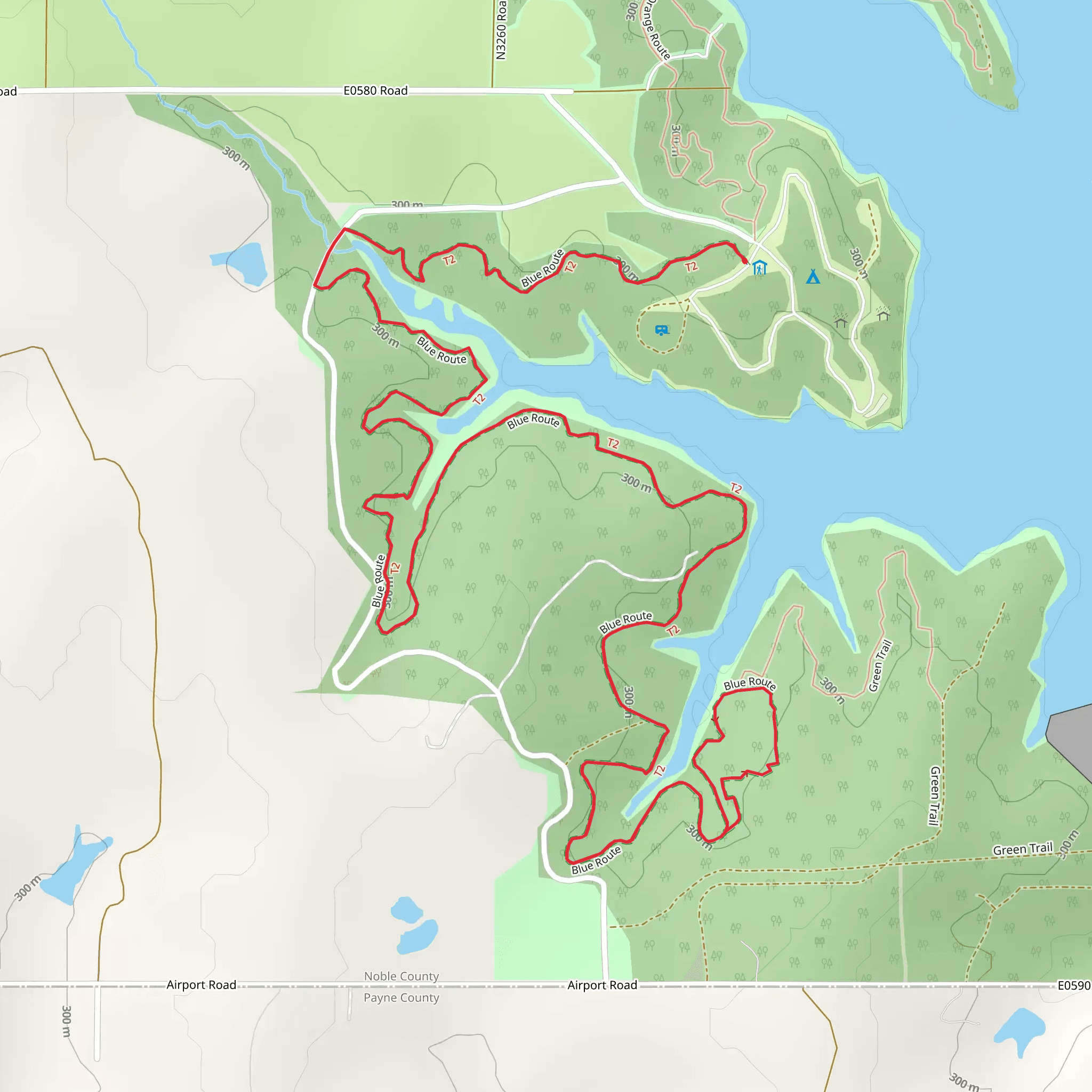 Blue Route Out and Back mobile static map