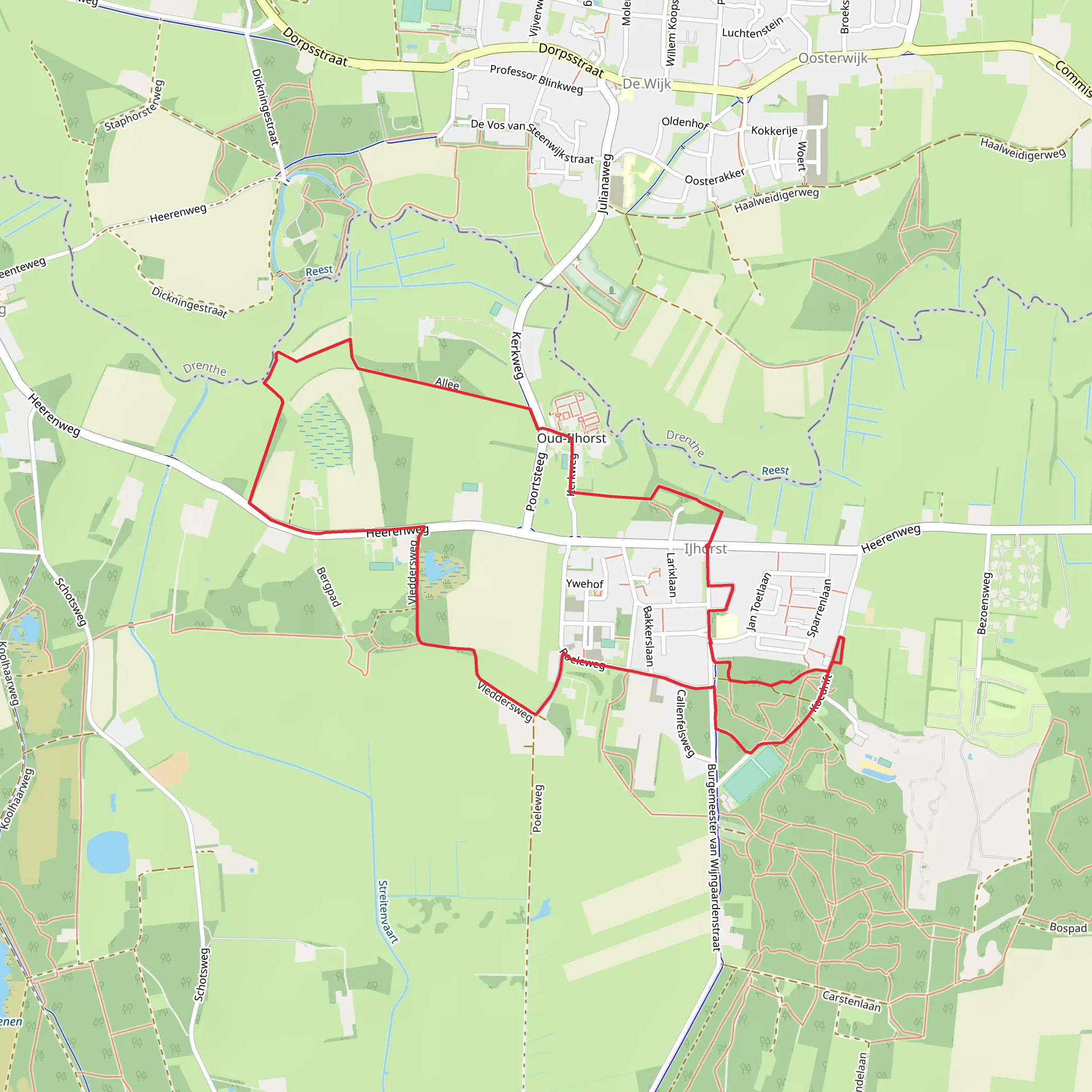 Kuirpad Ijhorst Bruin Loop mobile static map