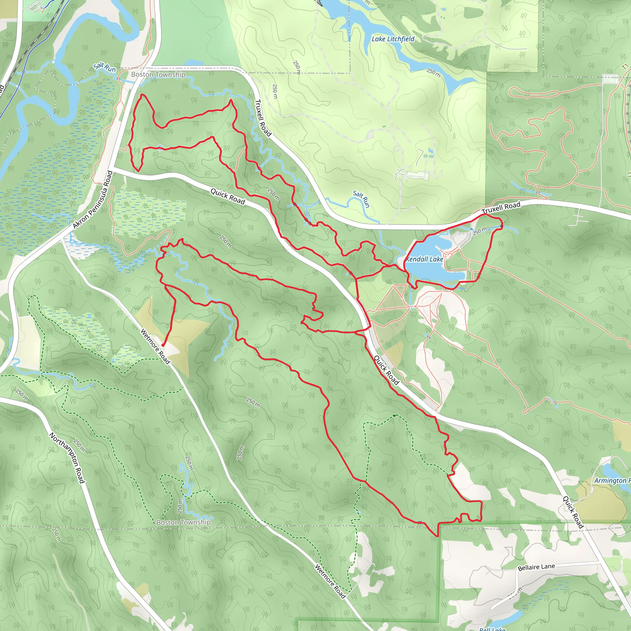 Wetmore, Kendall Lake and Salt Run Loop Trail mobile static map