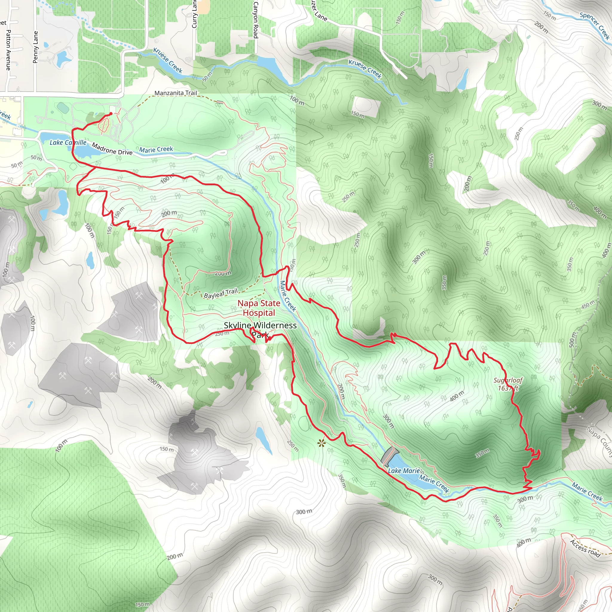 Skyline, Sugarloaf and Thatcher Rim Rock Loop Trail mobile static map
