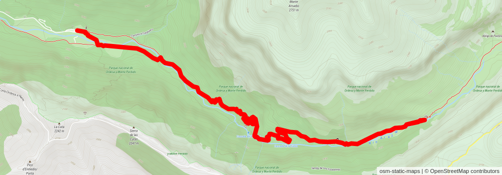 Cascada del Estrecho Loop from Torla - Ordesa stage 2 Map