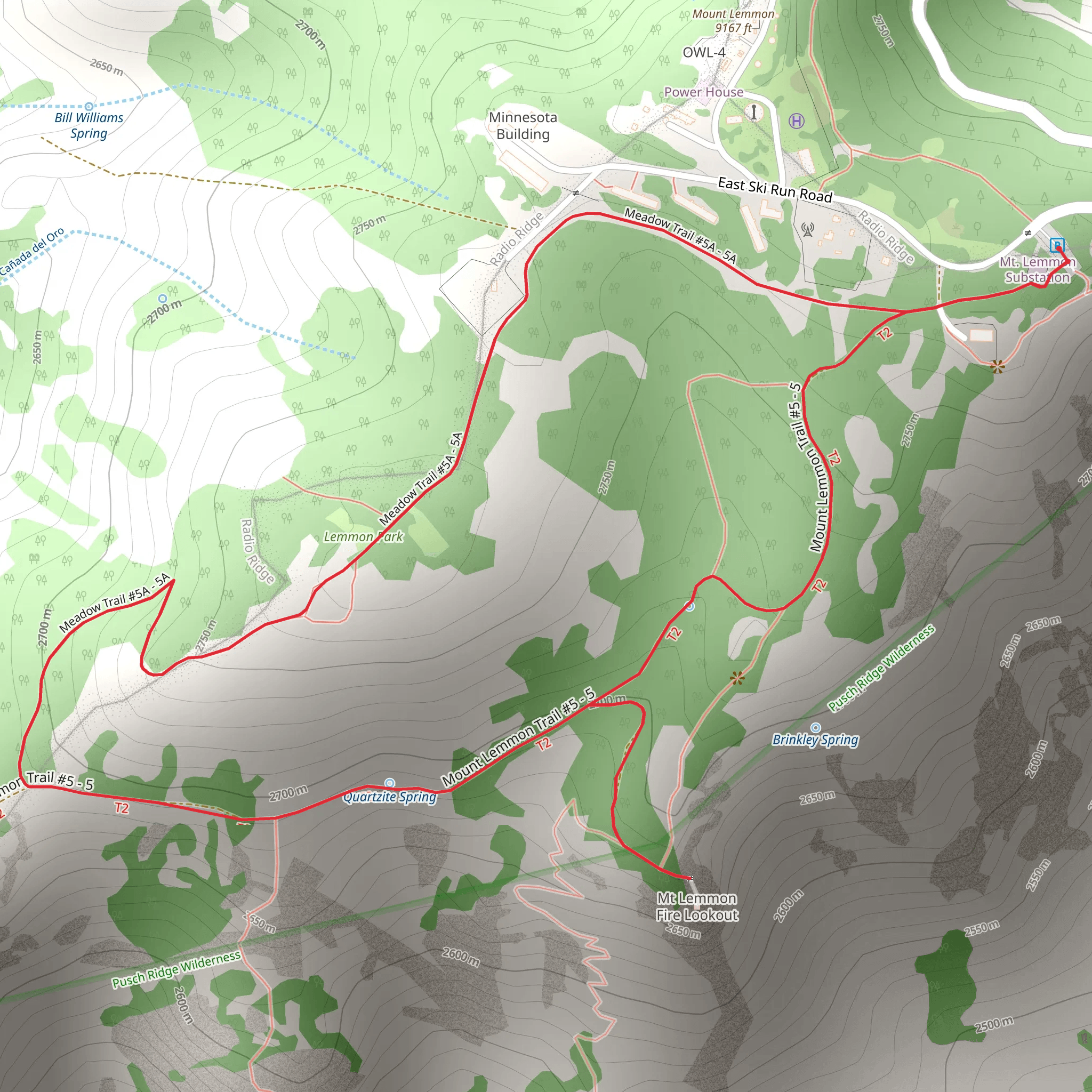 Meadow - Mount Lemmon Loop Trail mobile static map