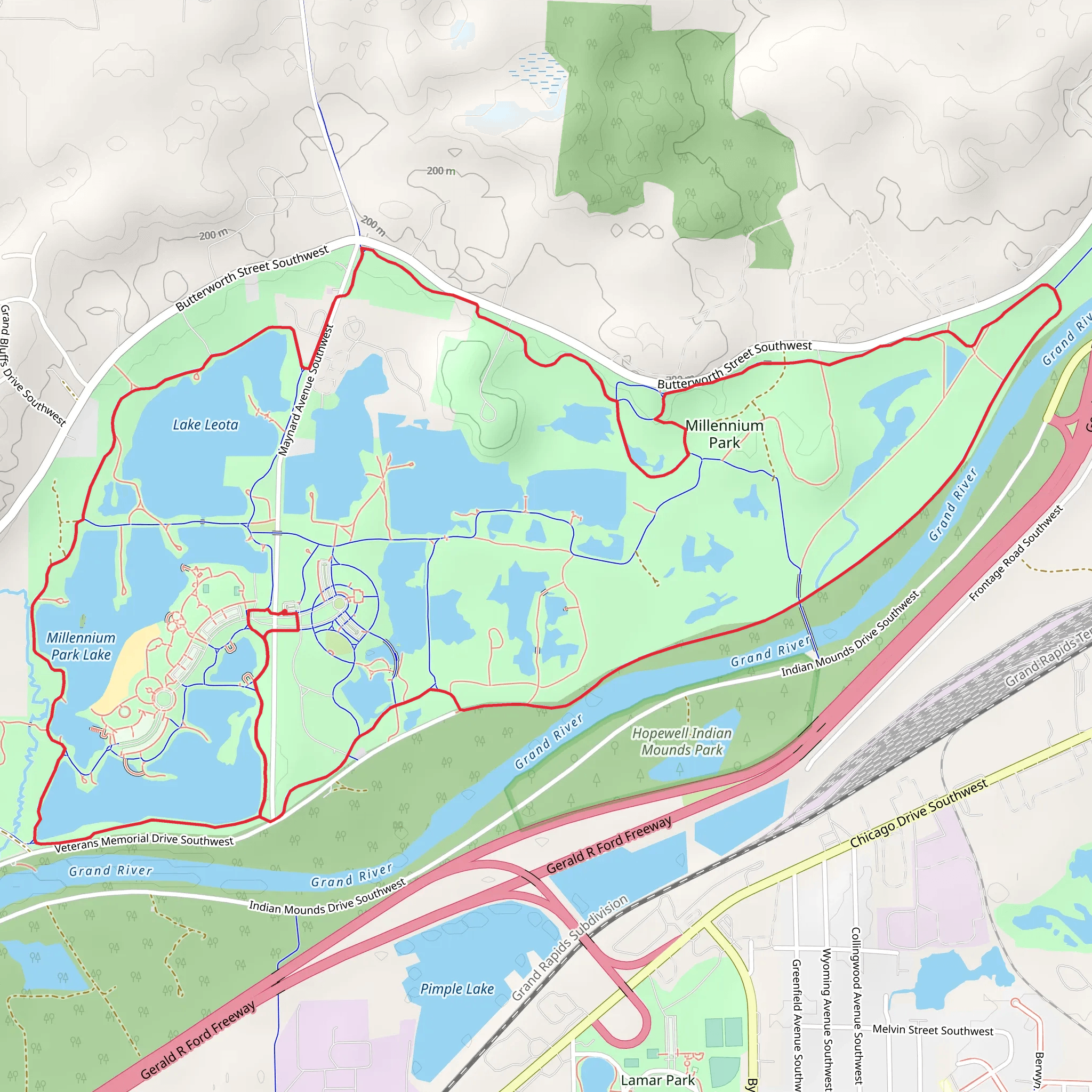 Lake Leota and Millennium Park Lake Loop via Kent Trails mobile static map