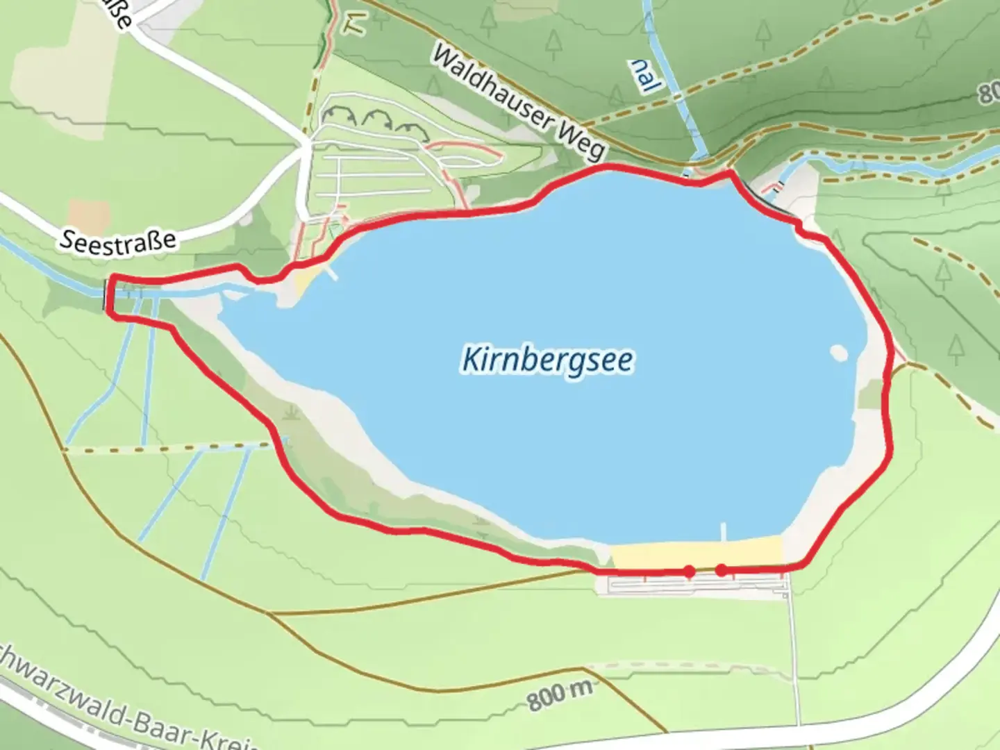 An image depicting the trail Kirnbergsee Loop and its surrounding area.