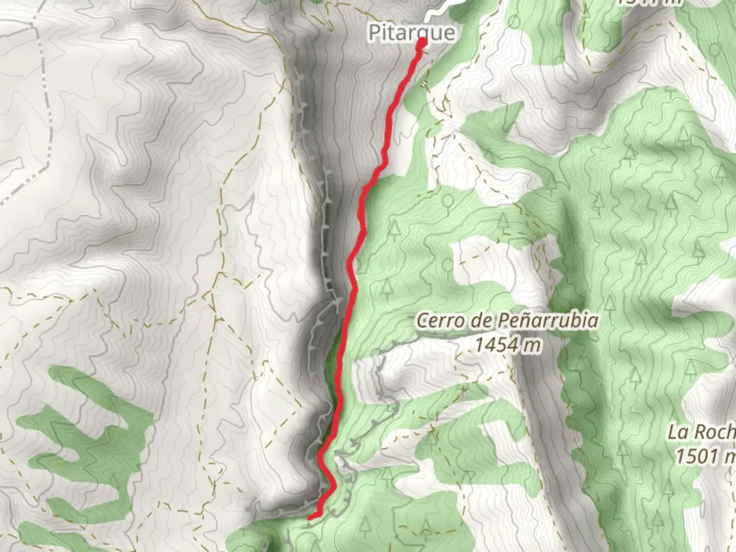 An image depicting the trail Source of the Pitarque River SL TE 30 and its surrounding area.