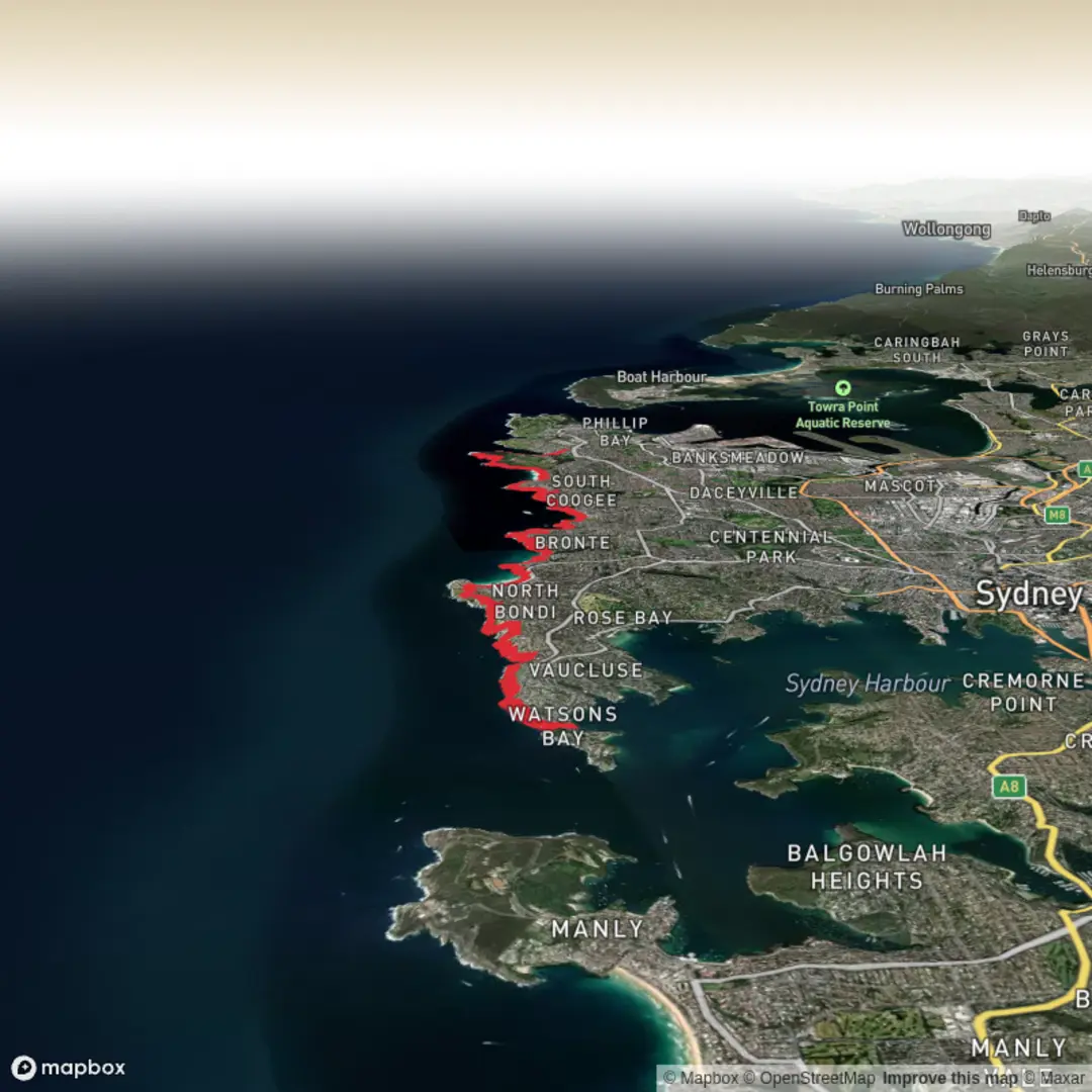 An image depicting the trail Watsons Bay - Malabar and its surrounding area.