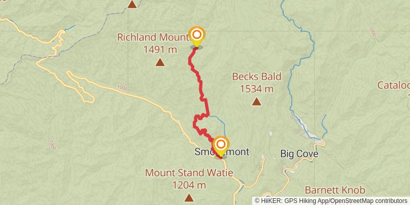 Cabin Flats via Smokemont Loop Trail stage 2 Map