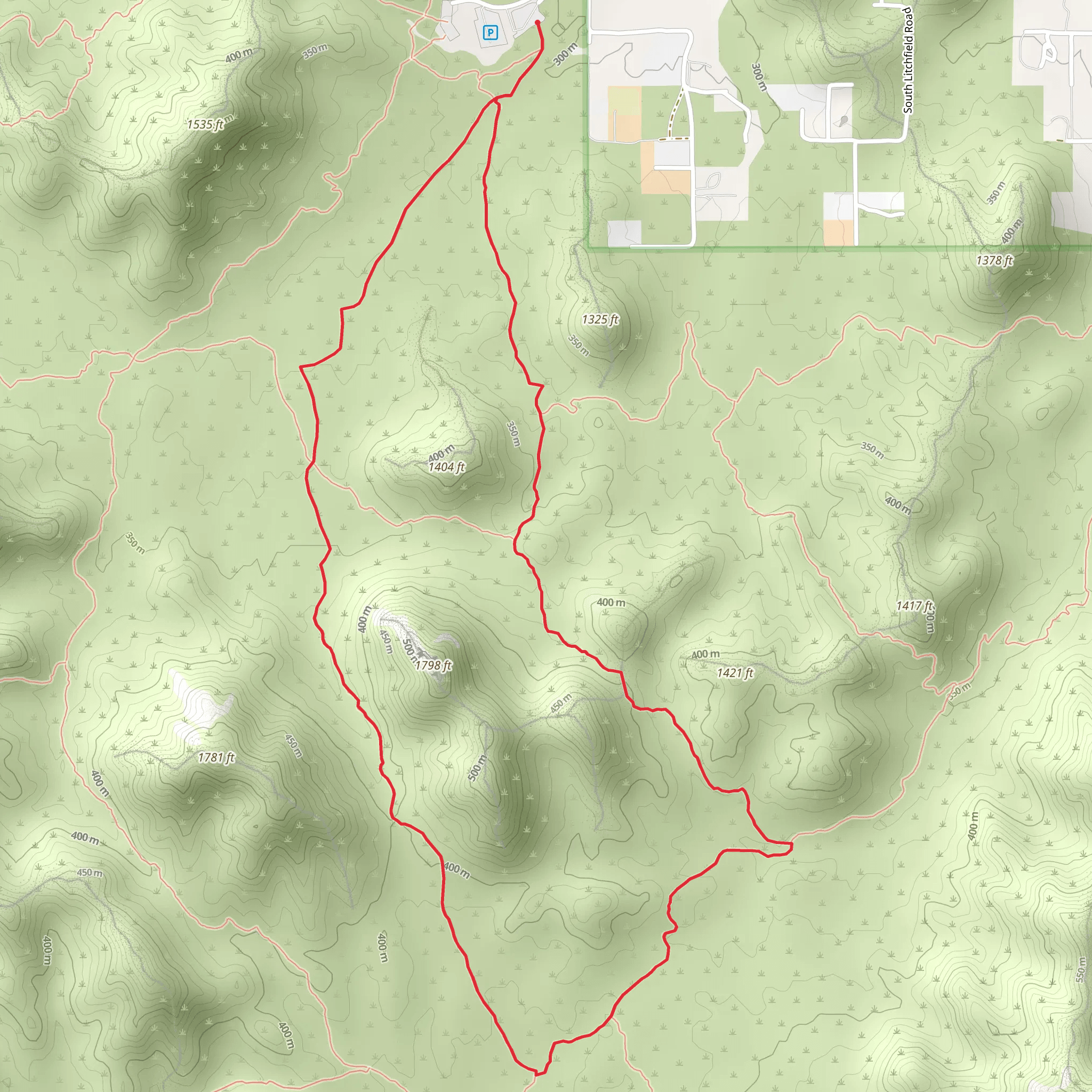 Butterfield - Maricopa Loop Trail mobile static map