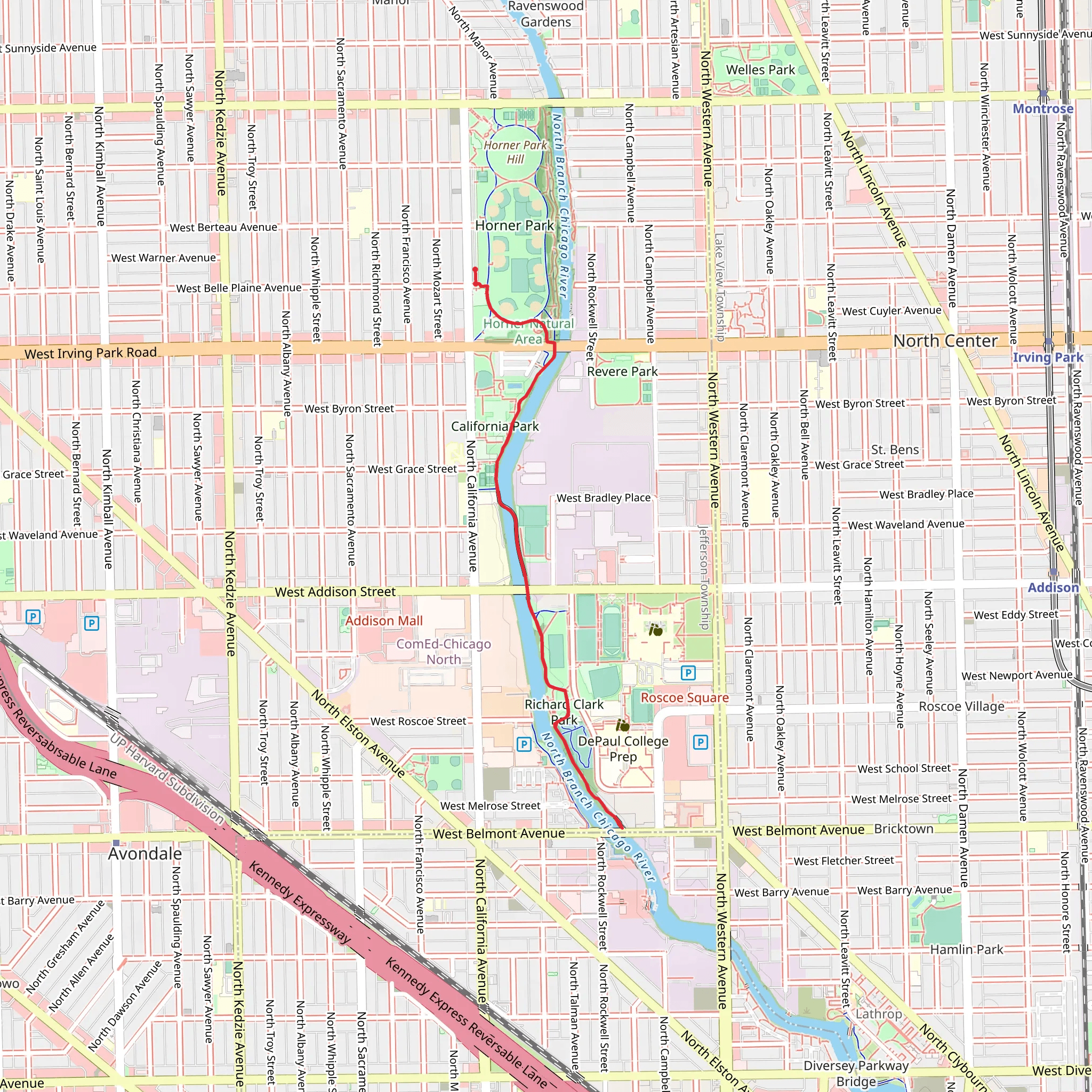 Harner Park, California Park and Richard Clark Park mobile static map