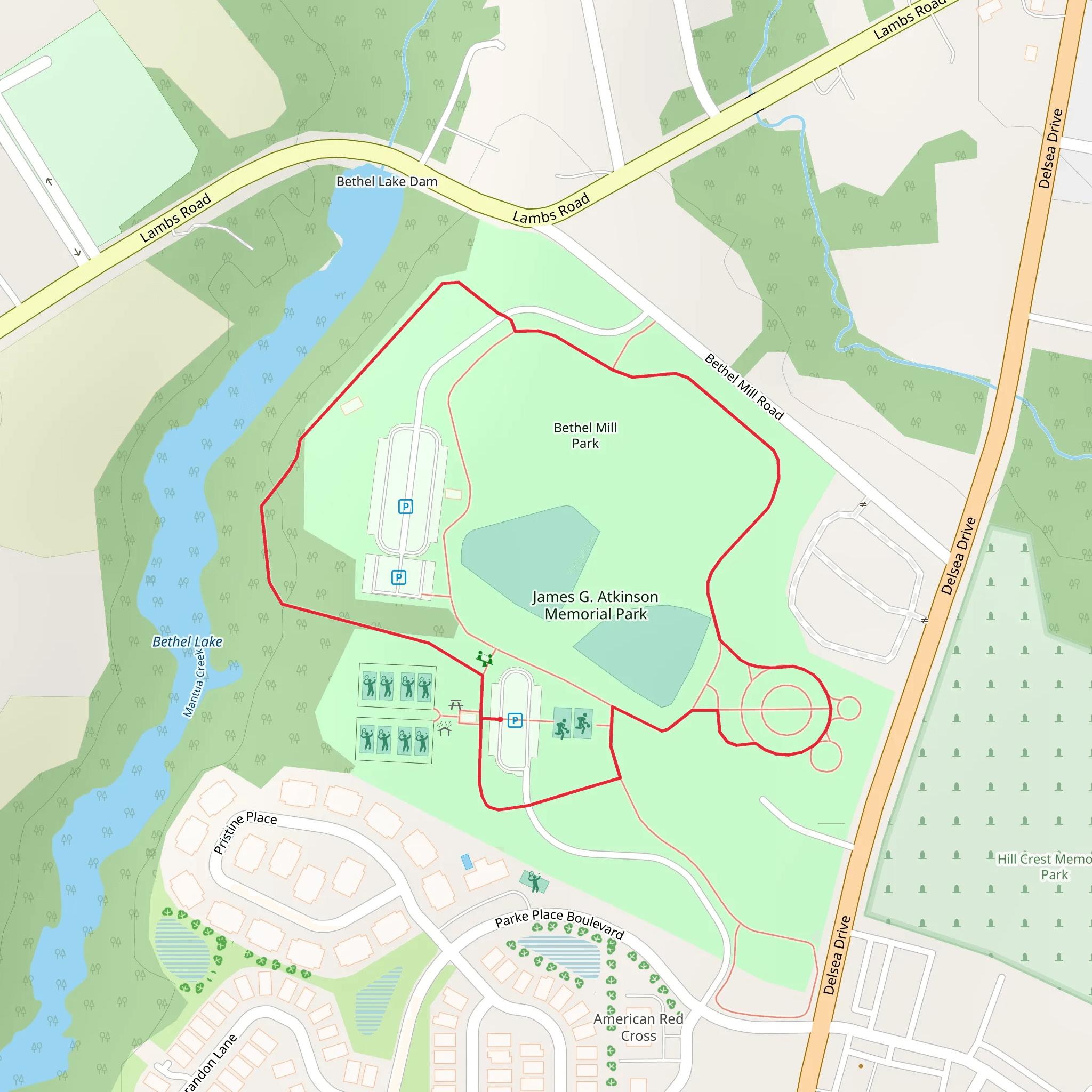 James G Atkinson Memorial Park Loop mobile static map