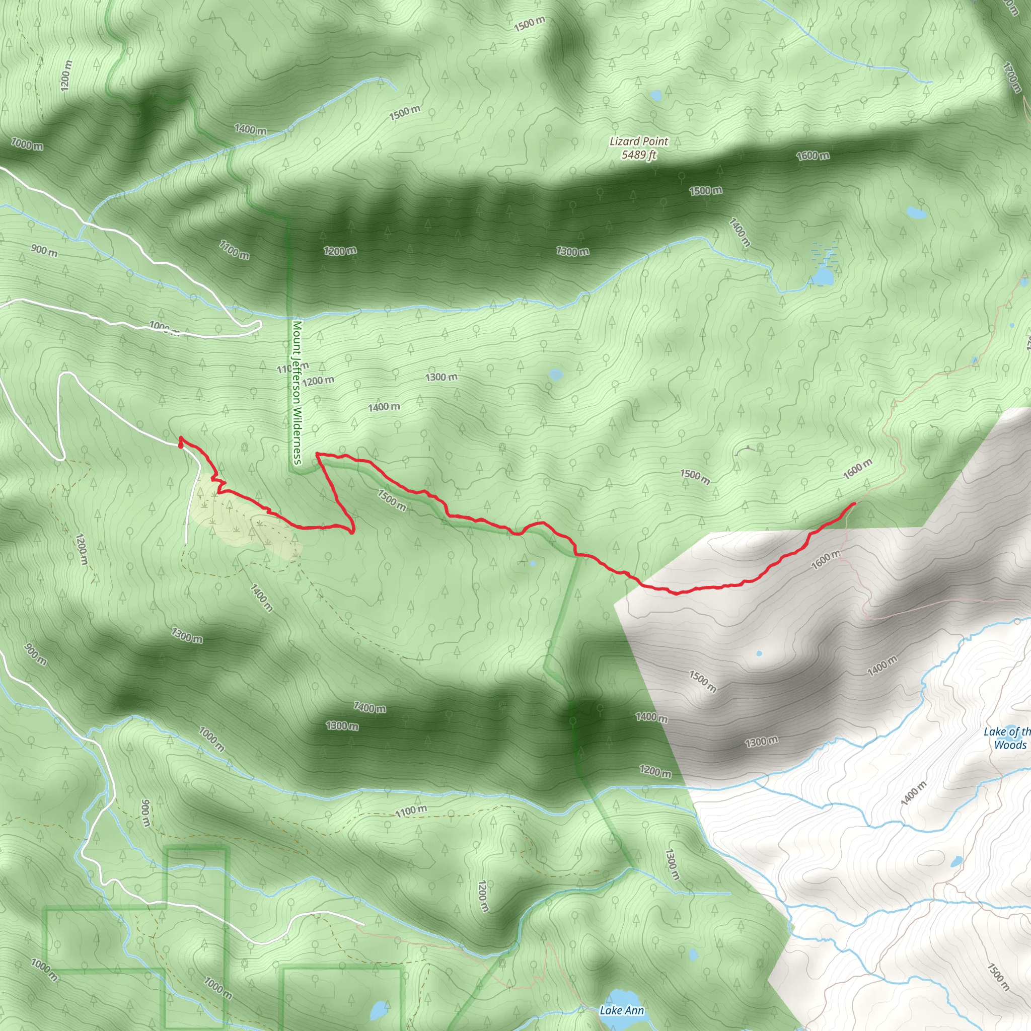 Bingham Ridge Trail mobile static map