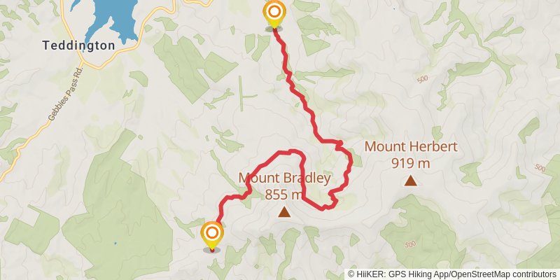 Mount Herbert Sign of the Packhorse Hut stage 2 Map