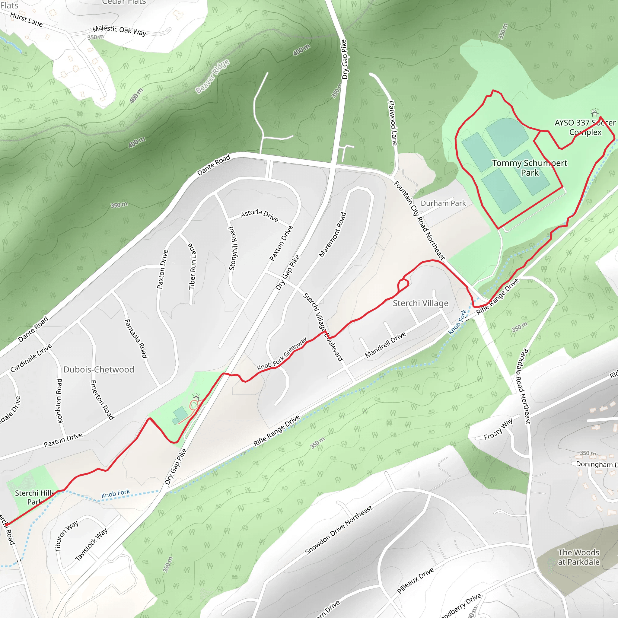 Knob Fork Greenway Loop mobile static map