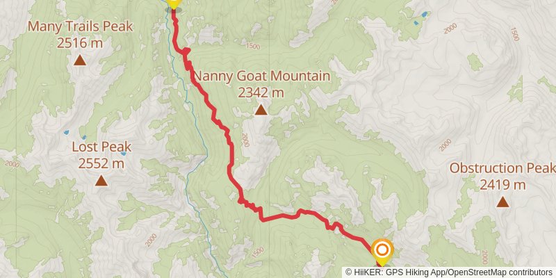Larch Pass - Hidden Lakes Loop stage 5 Map