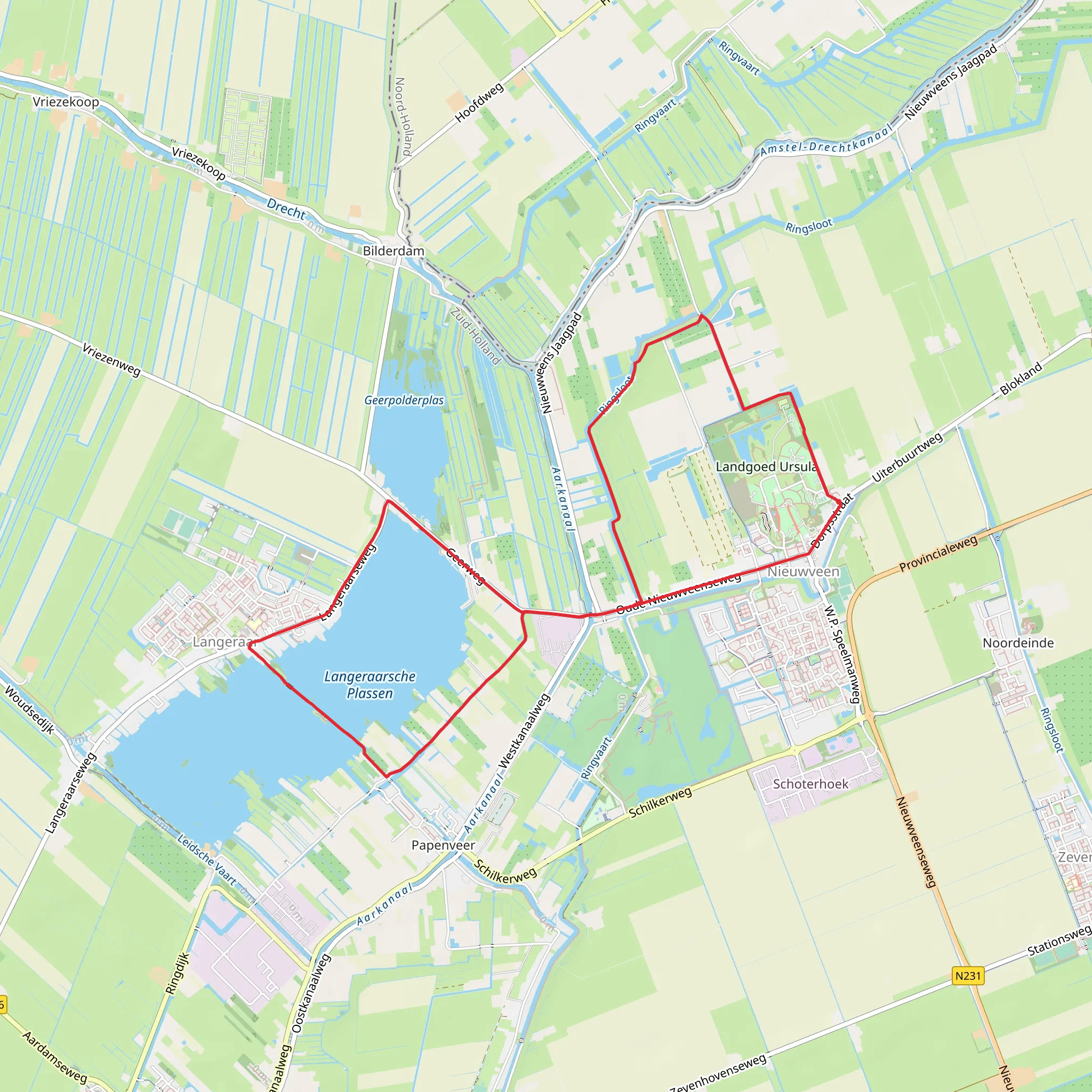 Geer Weg, Langeraarse Weg and Kerkpad Loop mobile static map