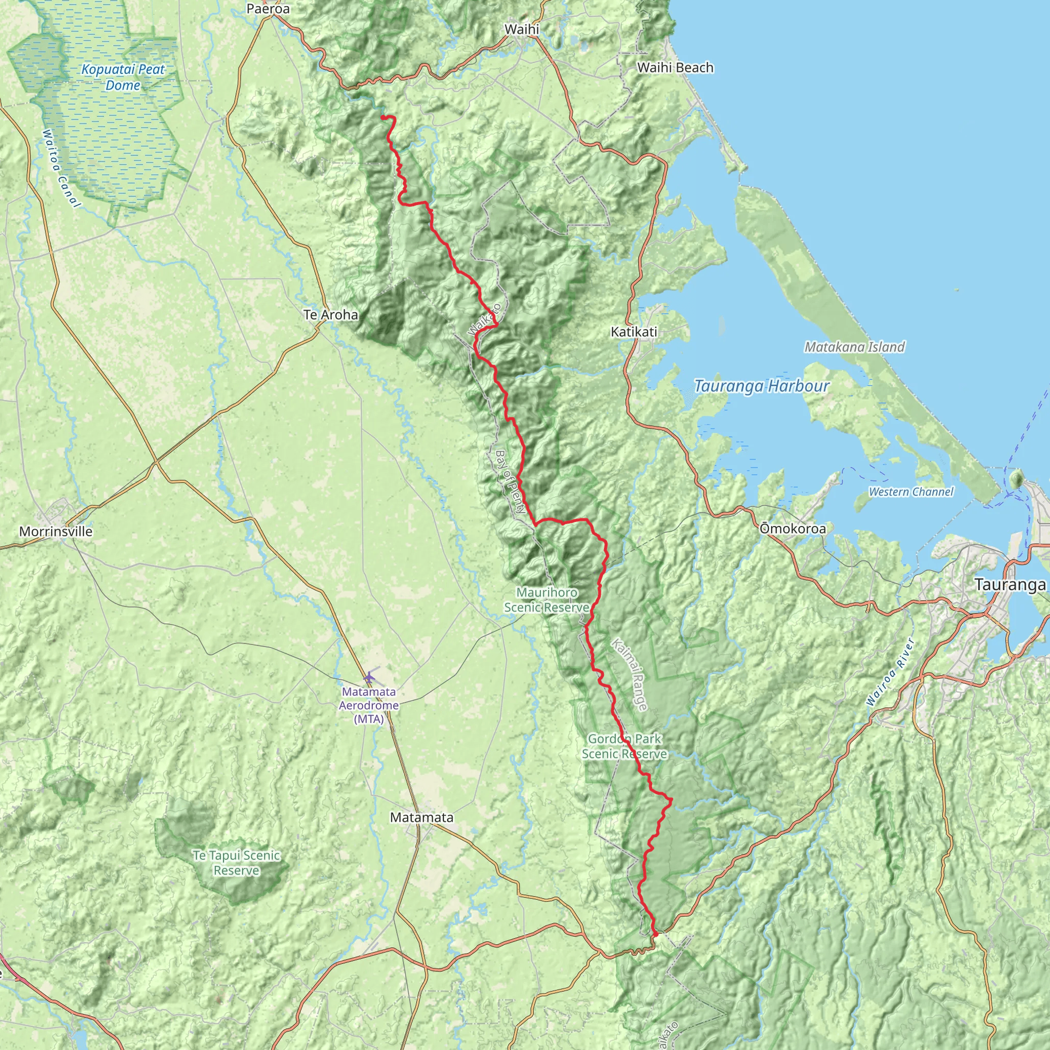North - South Track mobile static map
