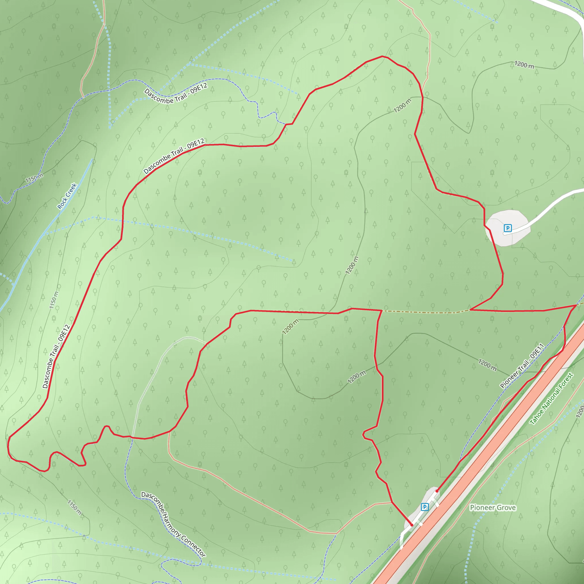 Dascombe Loop Trail mobile static map