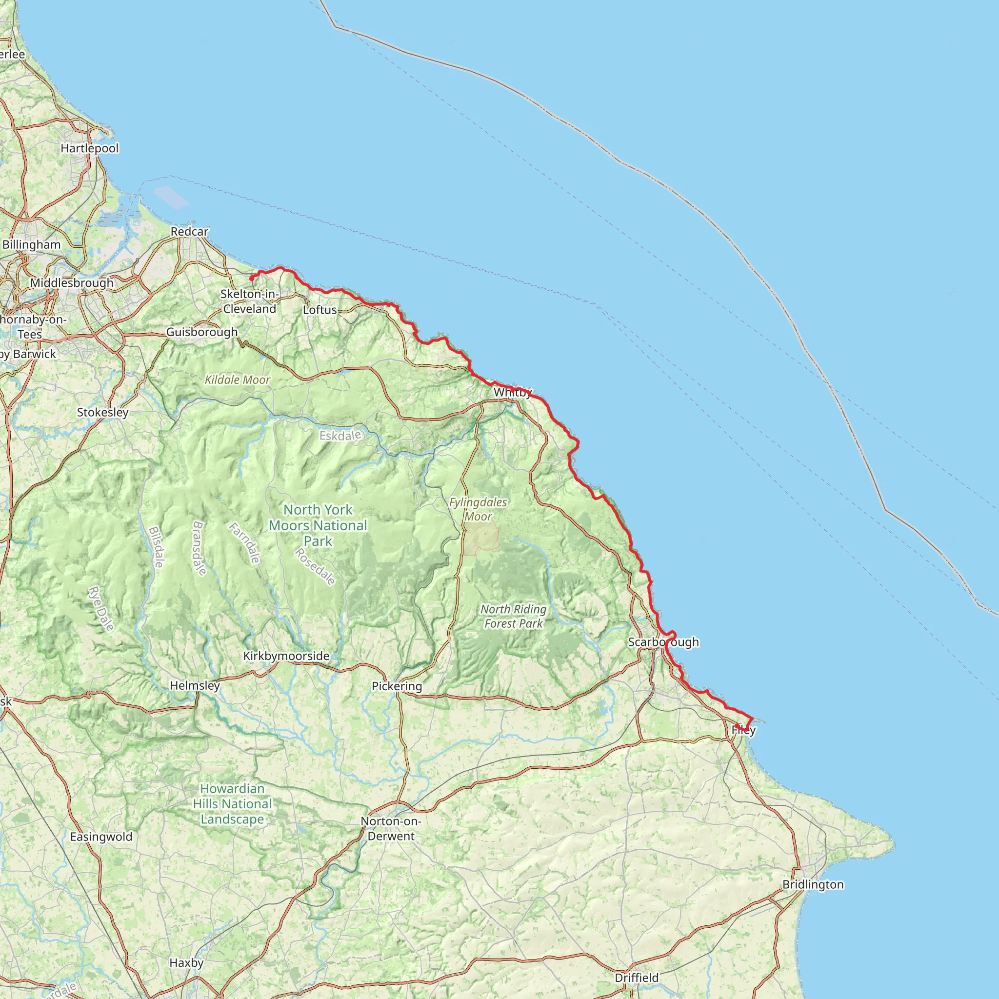 Coastal Cleveland Way mobile static map