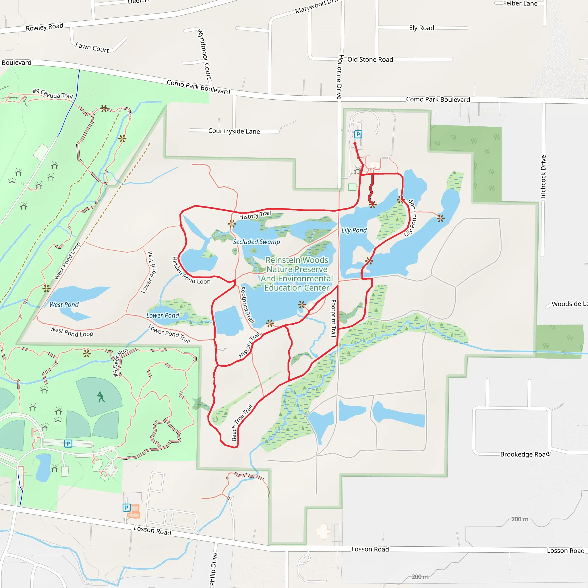 Flattail Lake - Hidden Pond and Lily Pond Loop mobile static map