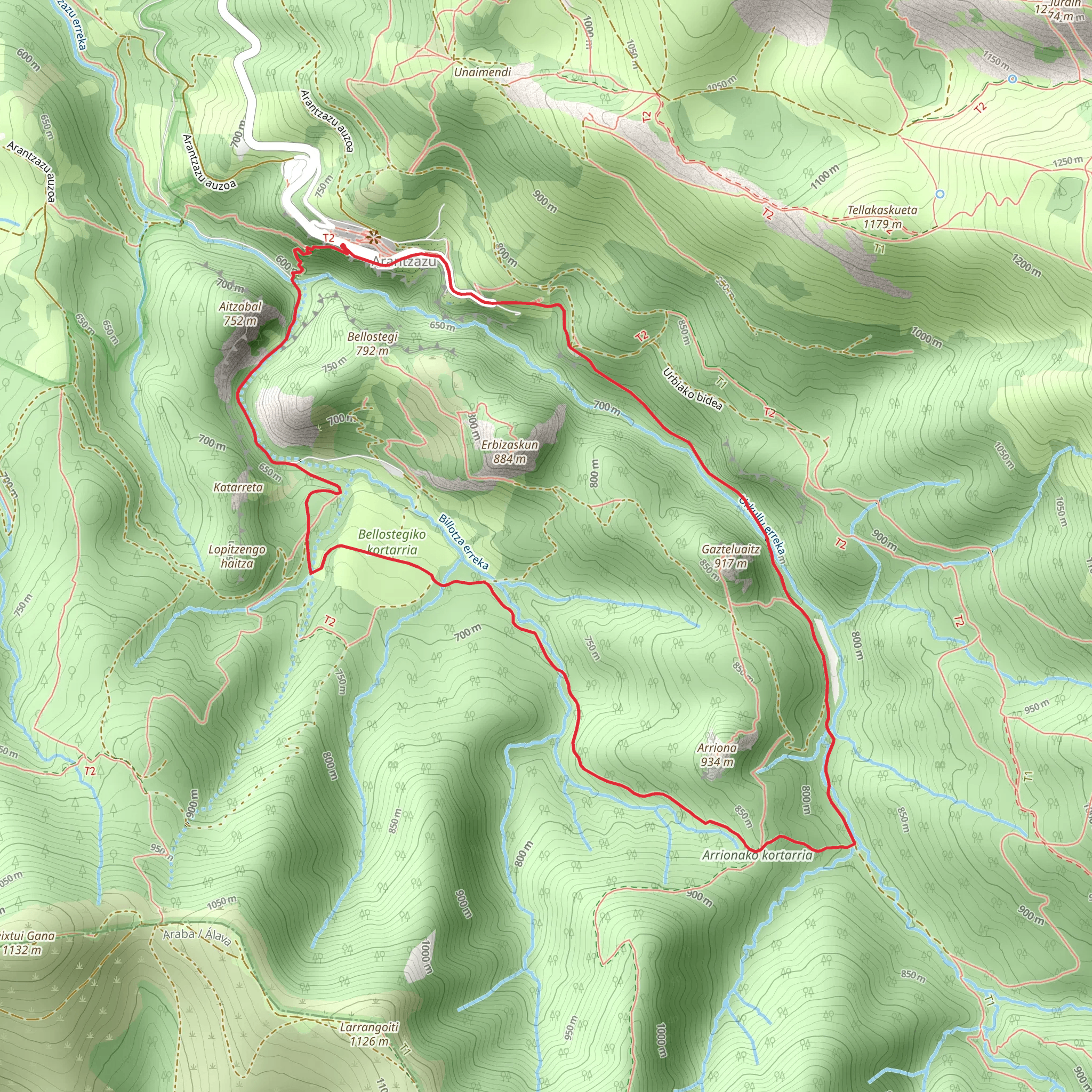 Arantzazu PR GI 3005 mobile static map