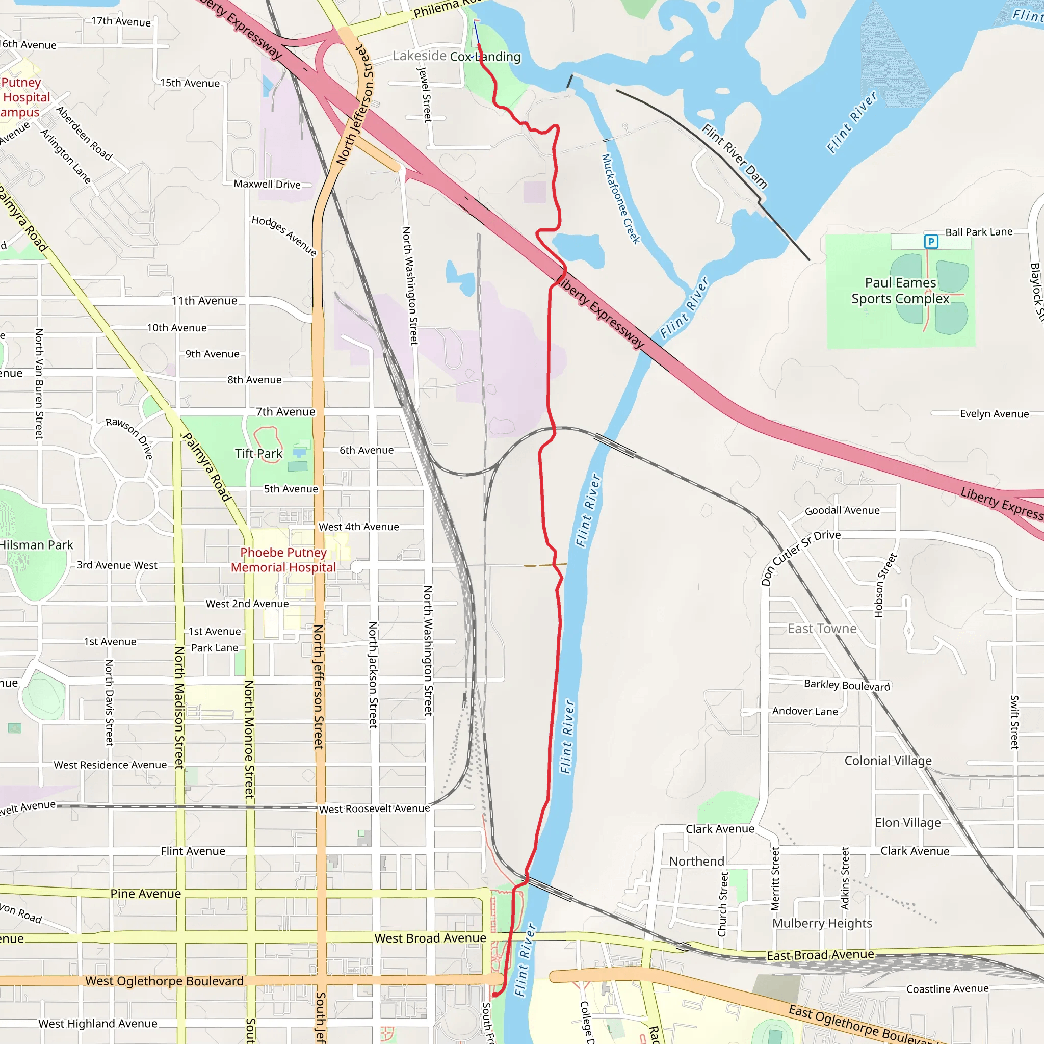 Riverfront Trail mobile static map