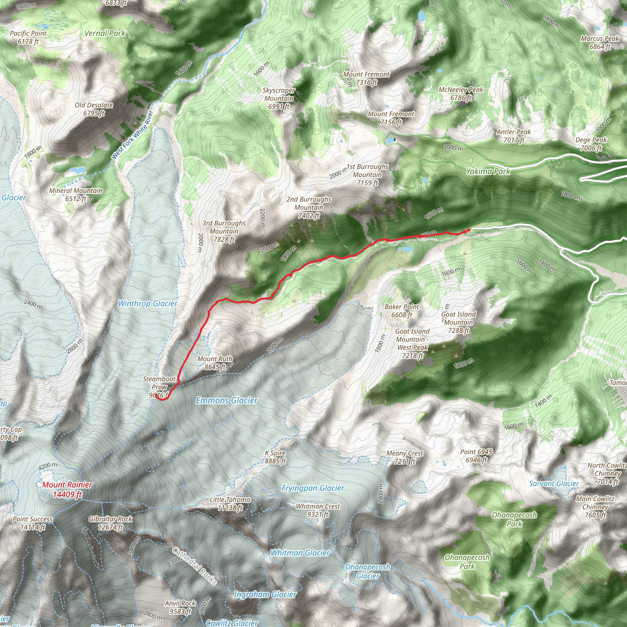Glacier Basin Trail mobile static map
