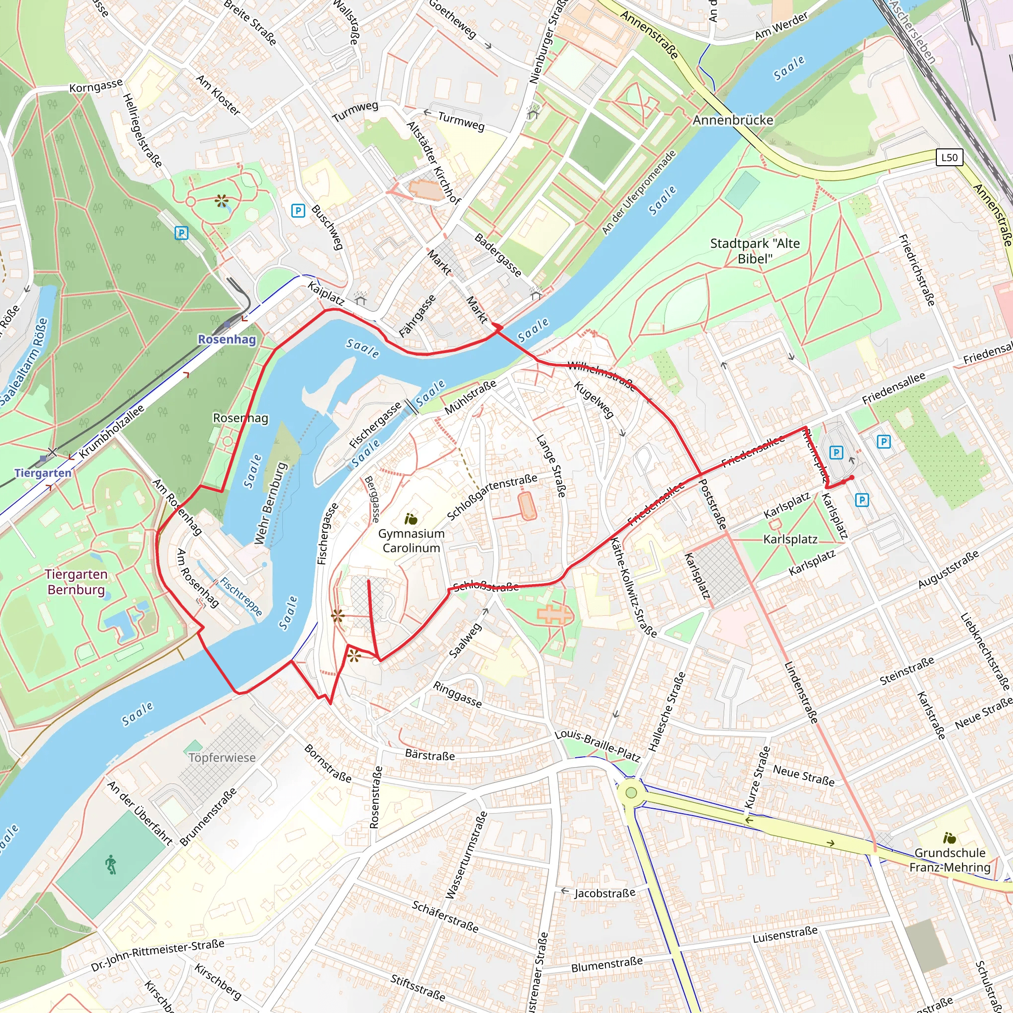 Saale via Rosenhag mobile static map