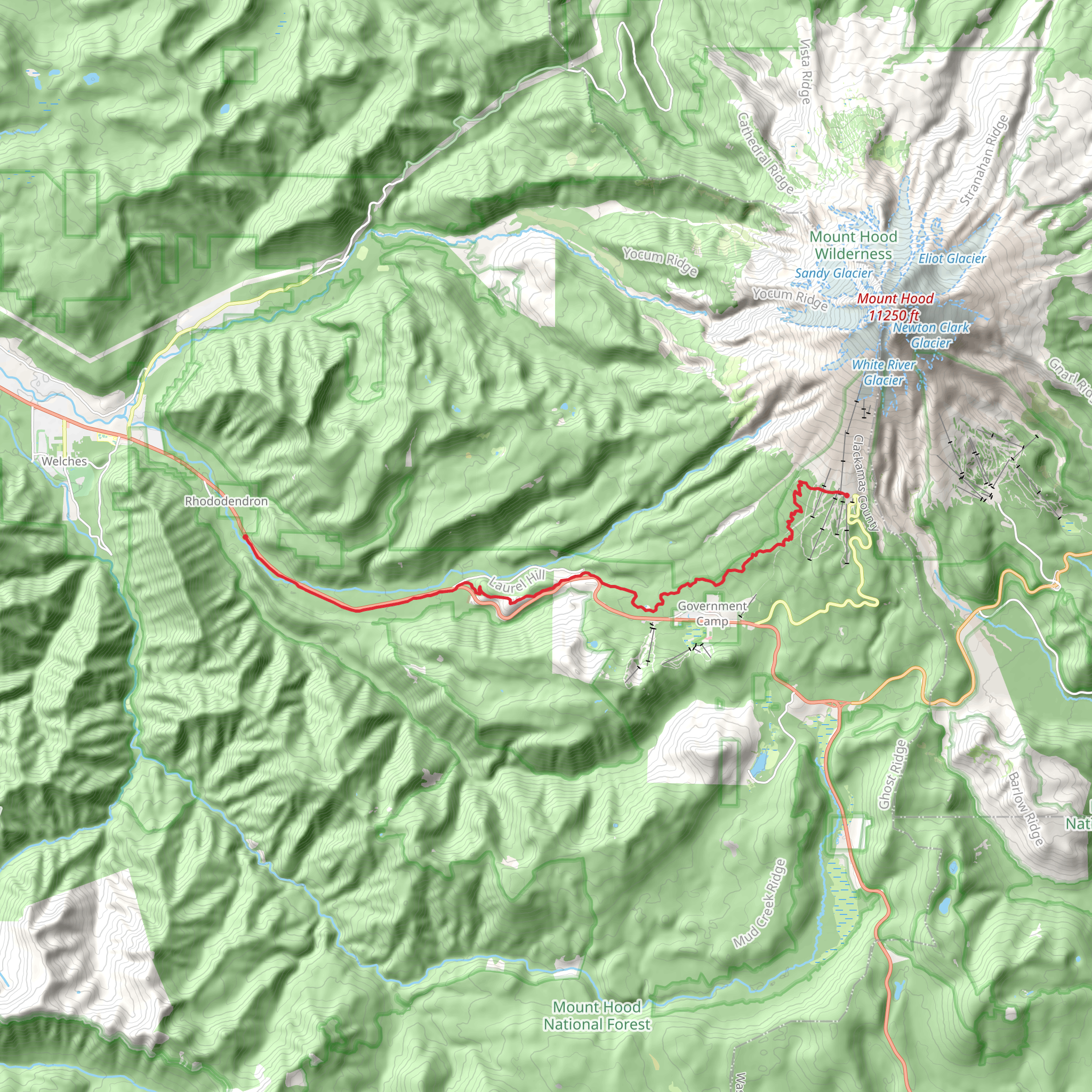 Timberline To Town and Pioneer Bridle Trail mobile static map